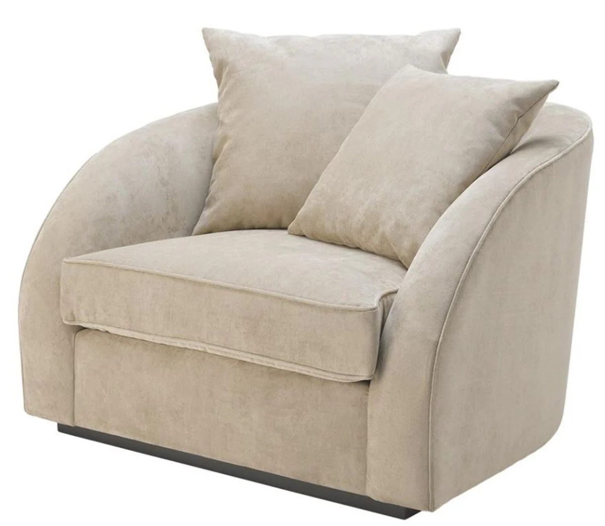 Luxury Hotel Salon Armchair Greige 101 x 91 x H. 72 cm - Living Room Furniture