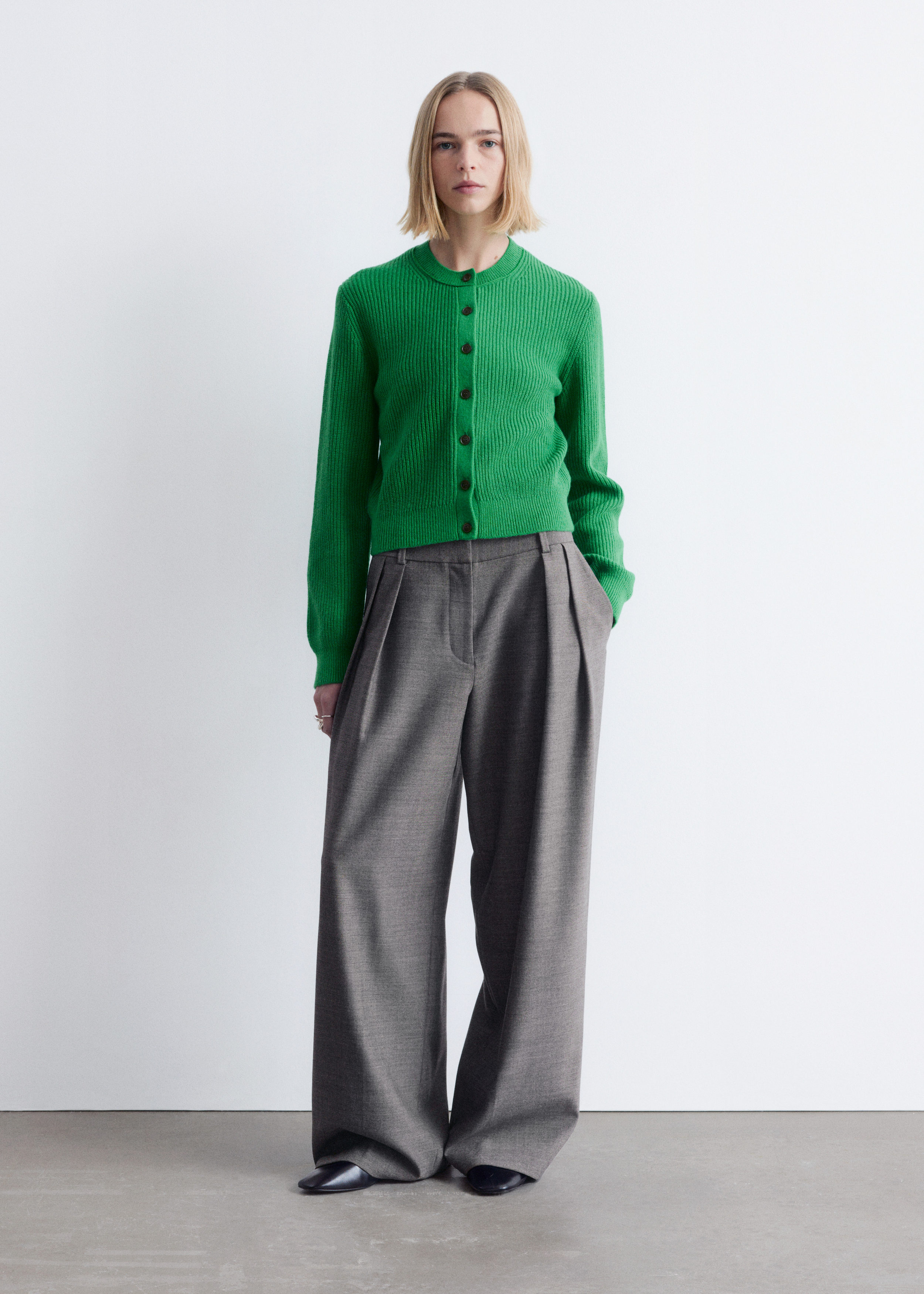 & Other Stories RIB-KNIT CARDIGAN