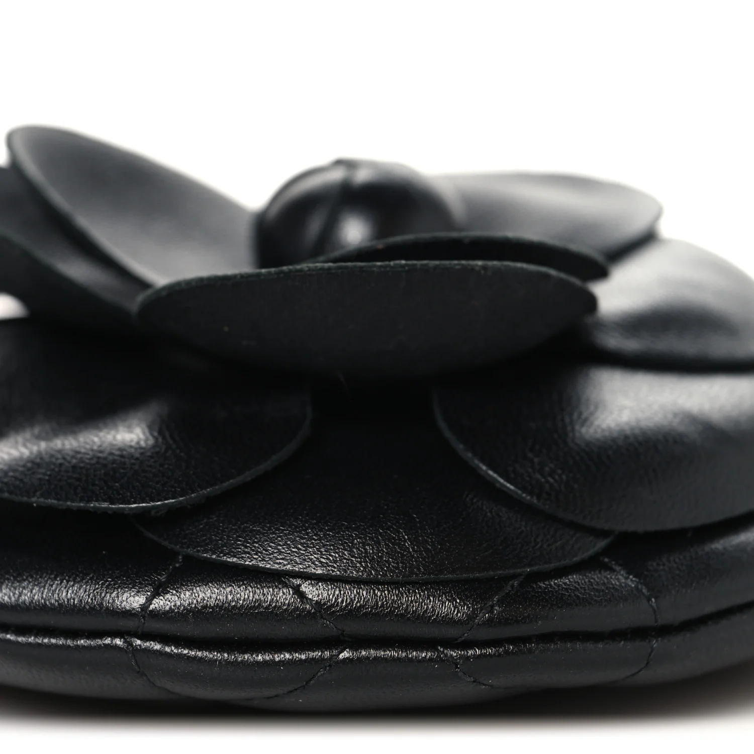 Lambskin Mini Camellia Bouquet Clutch With Chain Black - Top Club