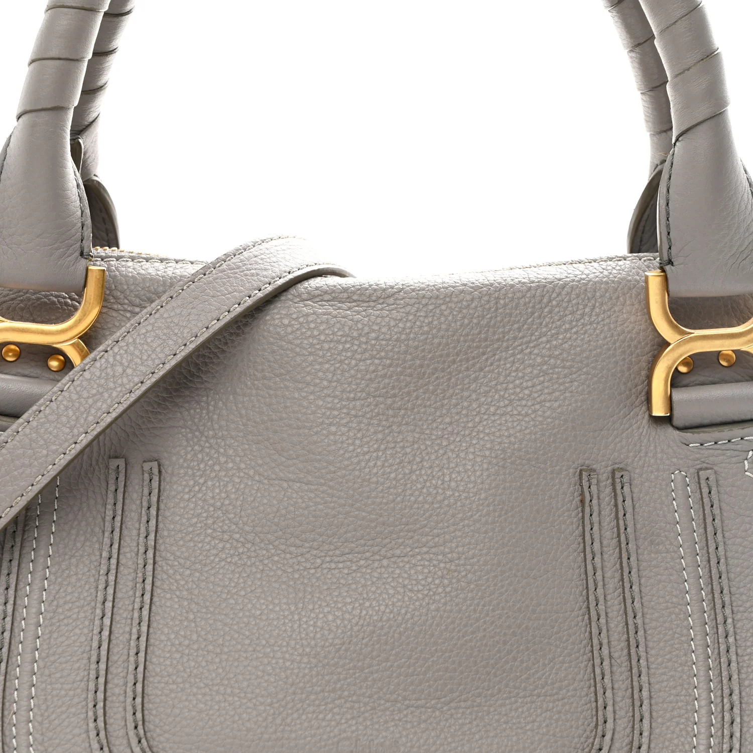 Calfskin Medium Marcie Satchel Cashmere Grey - Top Club