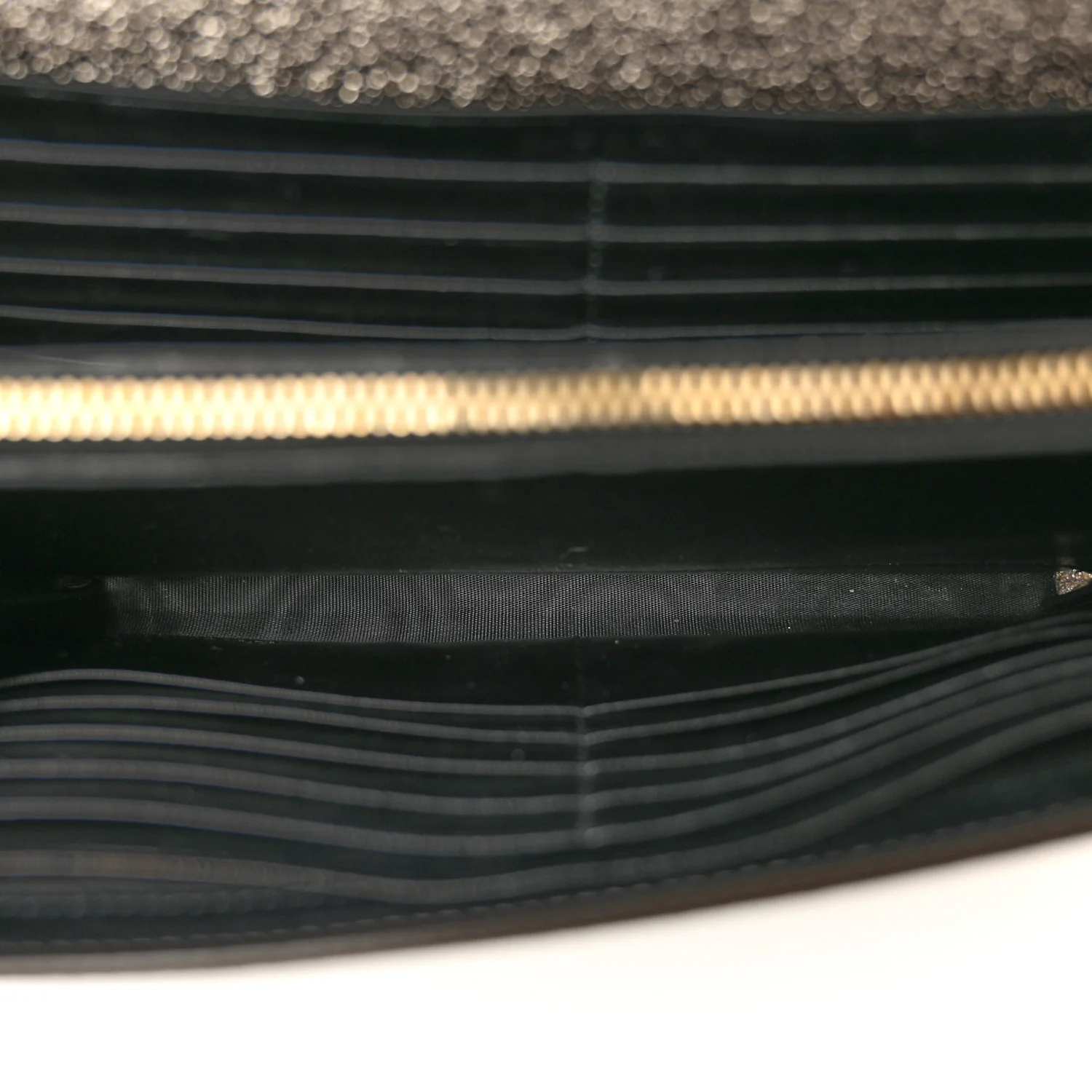 Grained Metallic Calfskin Monogram Chain Wallet Bronze - Top Club