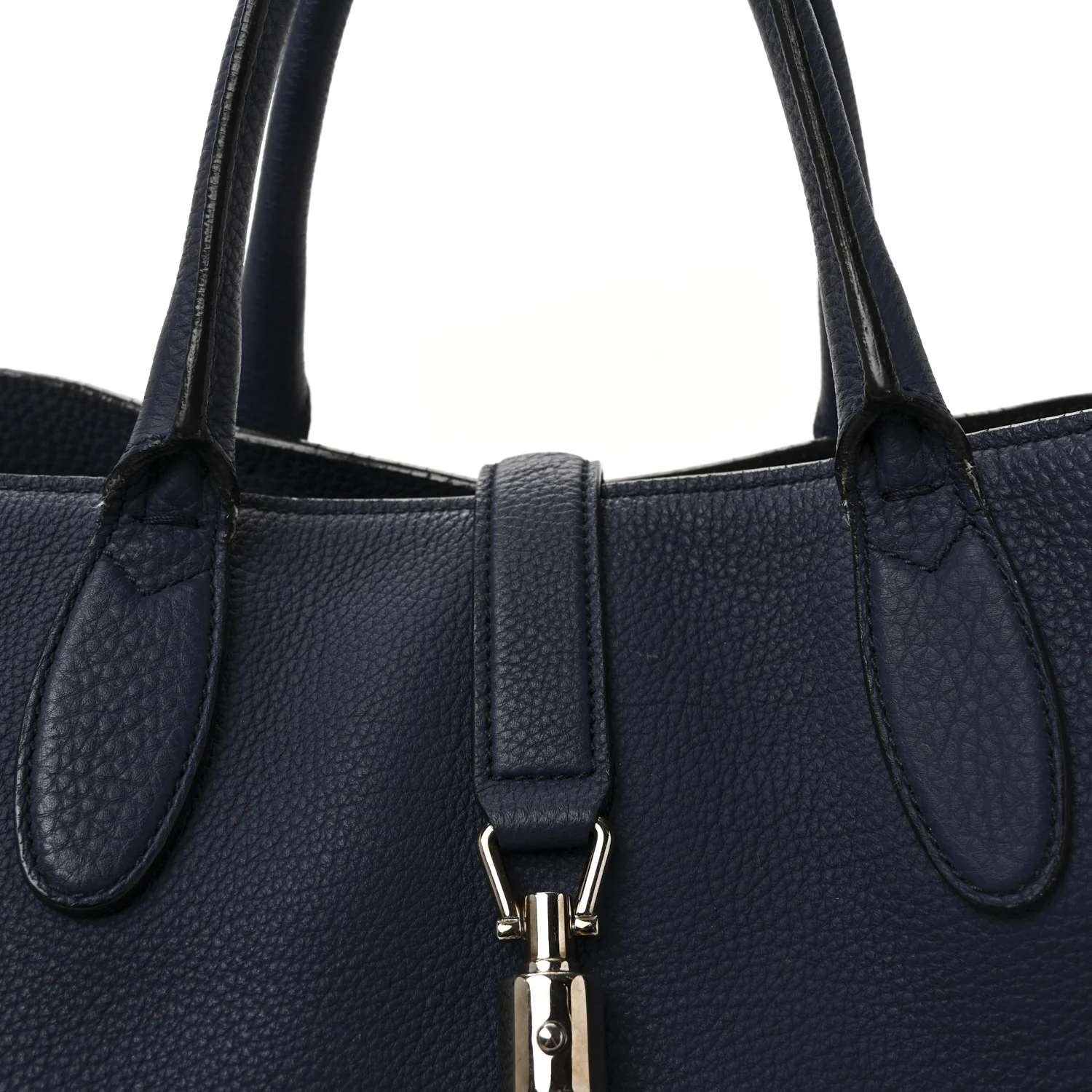 Soft Calfskin Medium Jackie Top Handle Bag Classic Blue Marine - Top Club