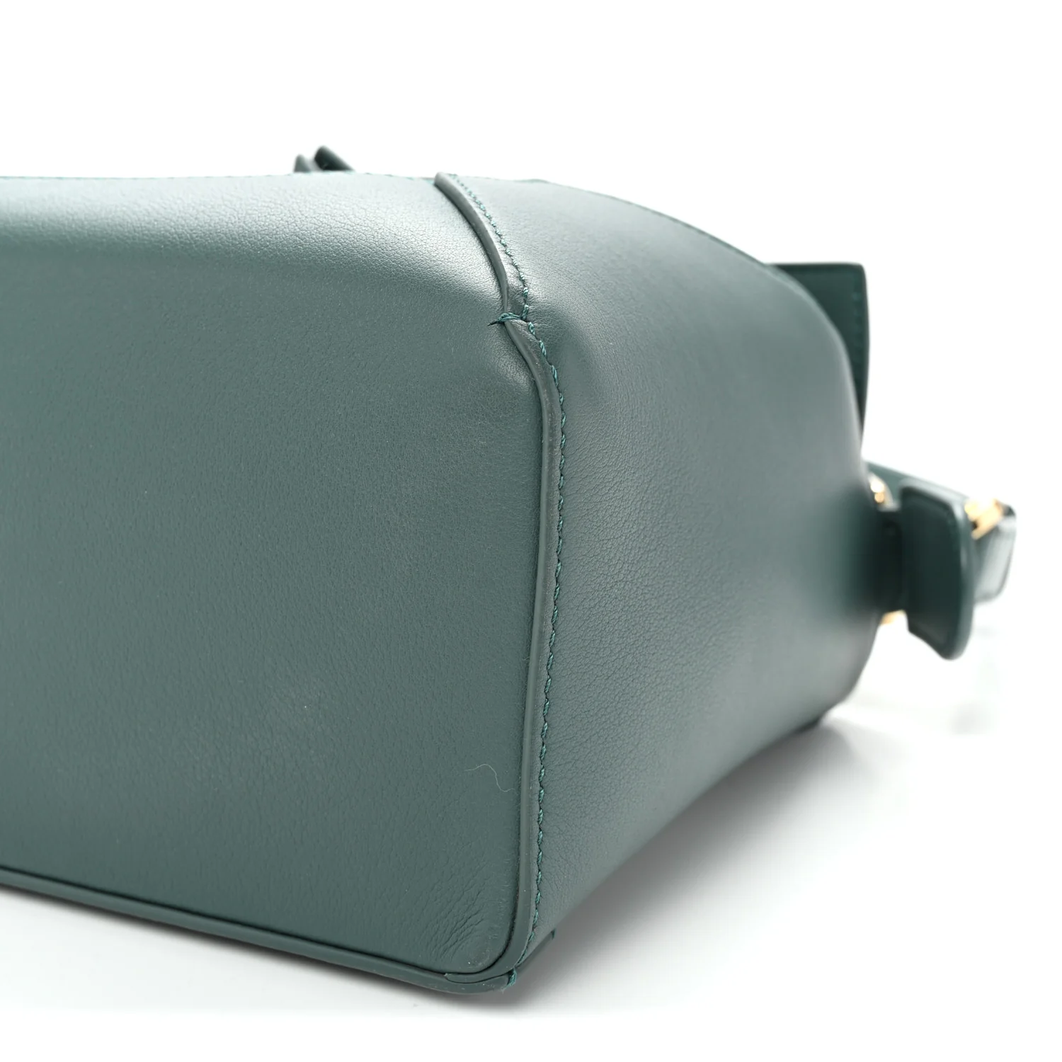 Calfskin Small Puzzle Edge Bag Bottle Green - Top Club