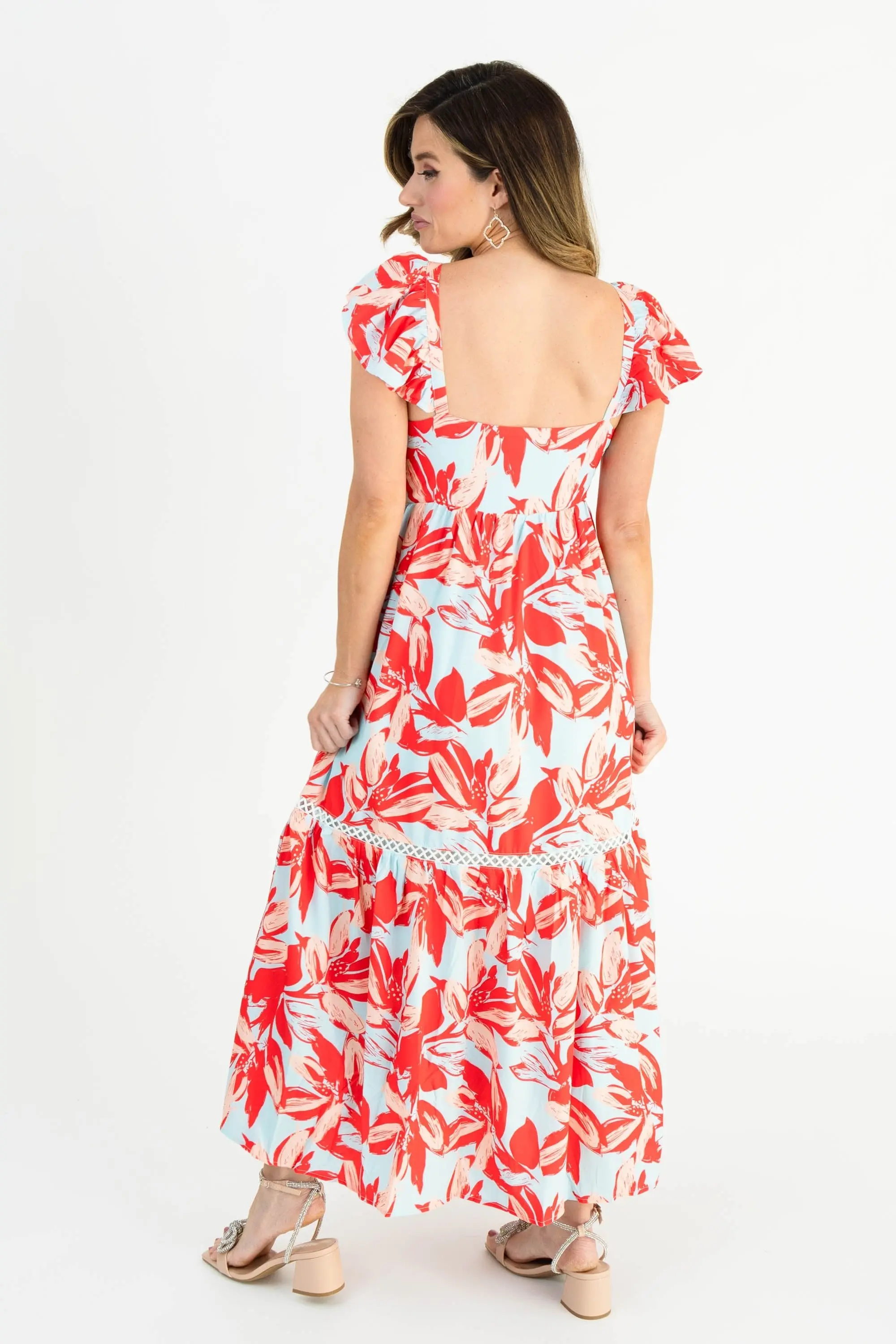 Sky Floral Maxi Dress - ALJEGJ