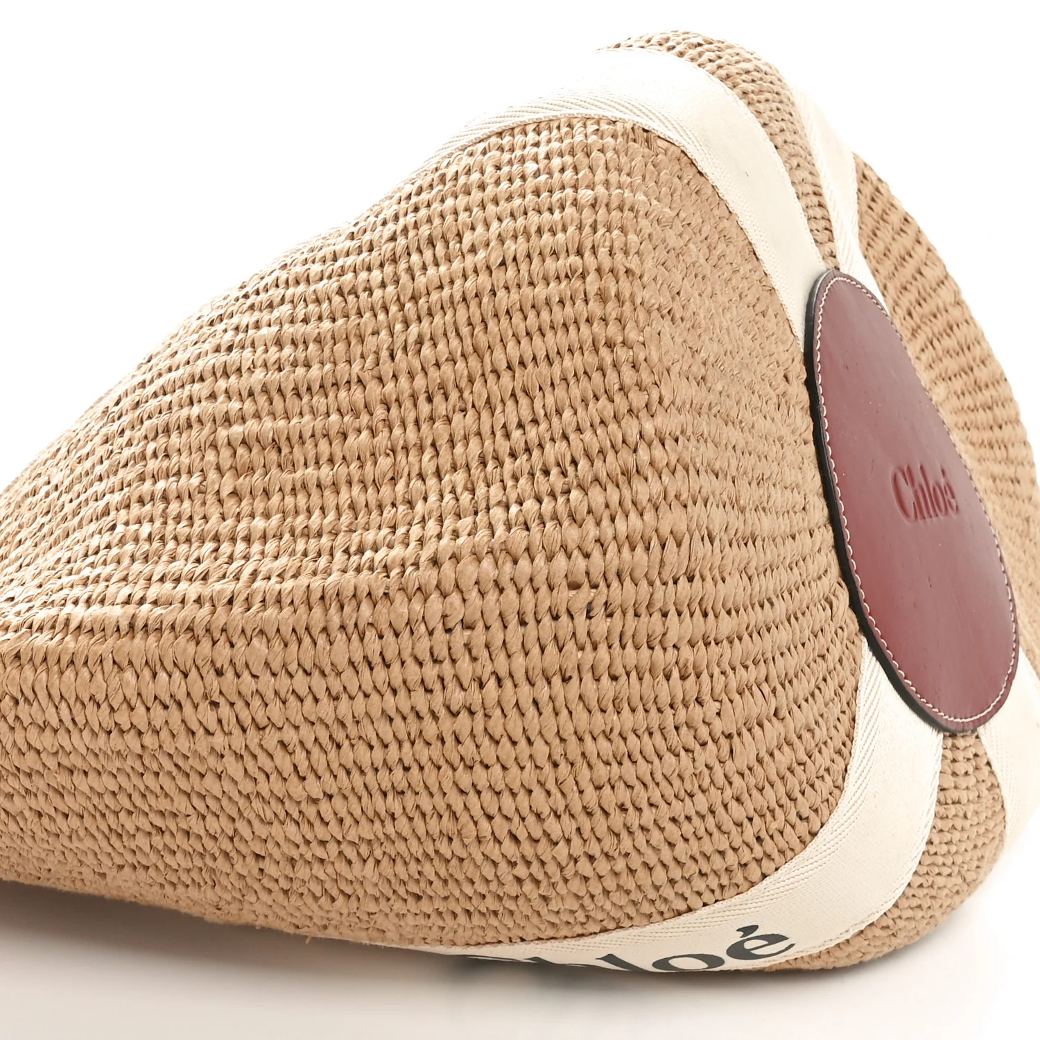 Raffia Large Woody Basket Bag White - Top Club