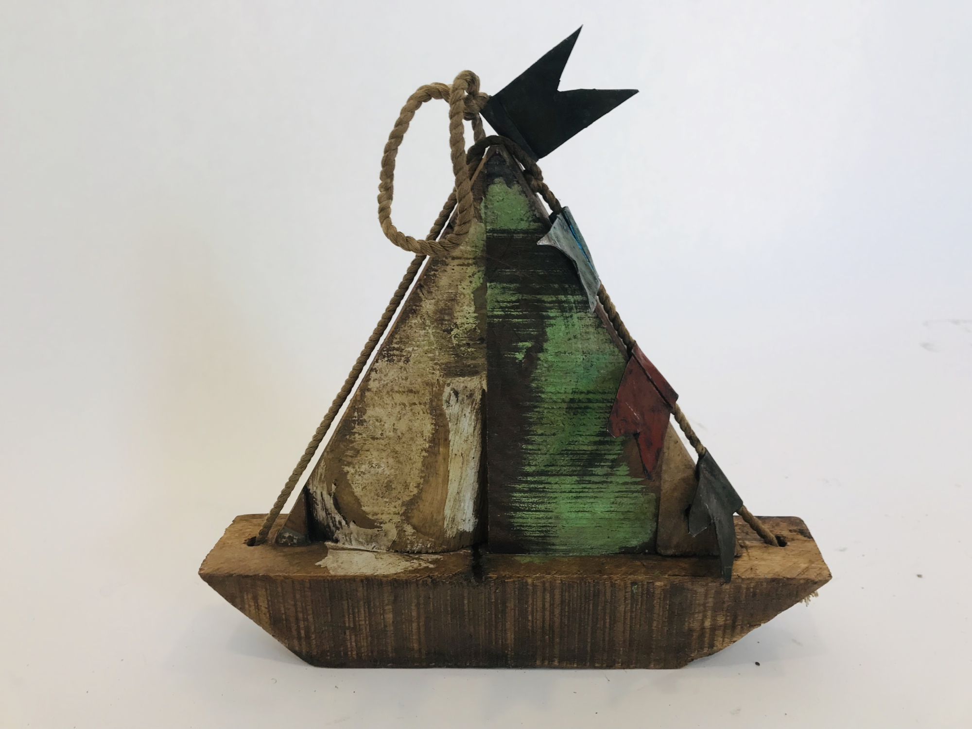 Wooden ship H23cm