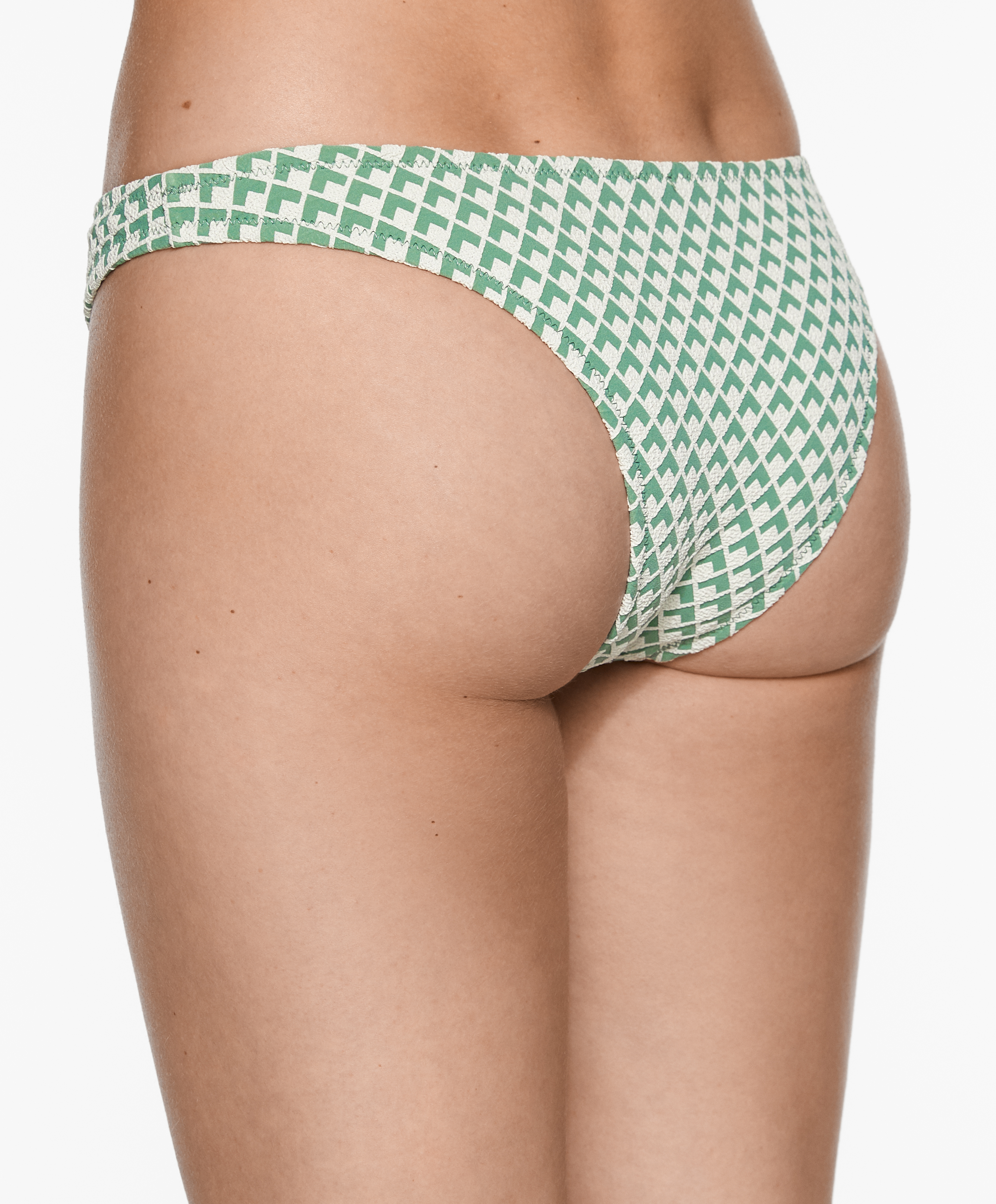 OYSHO Geometric jacquard medium-coverage U-cut bikini briefs