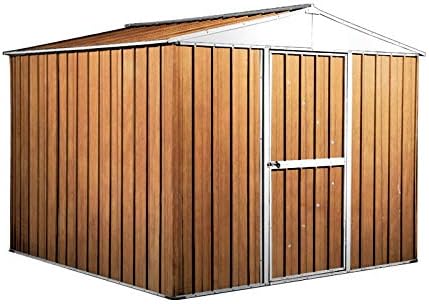 Box in Acciaio Zincato Casetta da Giardino in Lamiera 2.76 x 2.60 m x h2.12 m - 110 kg – 7.2 Metri Quadri (LEGNO)