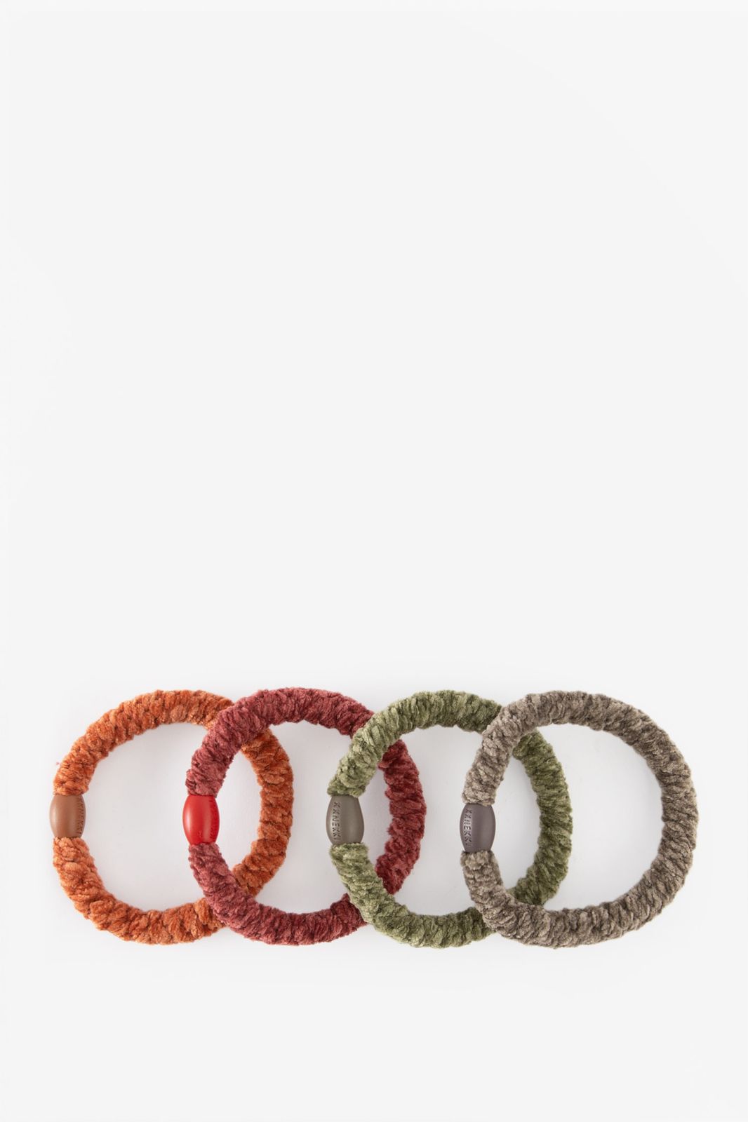Kknekki multicolour gevlochten haarelastieken velvet
