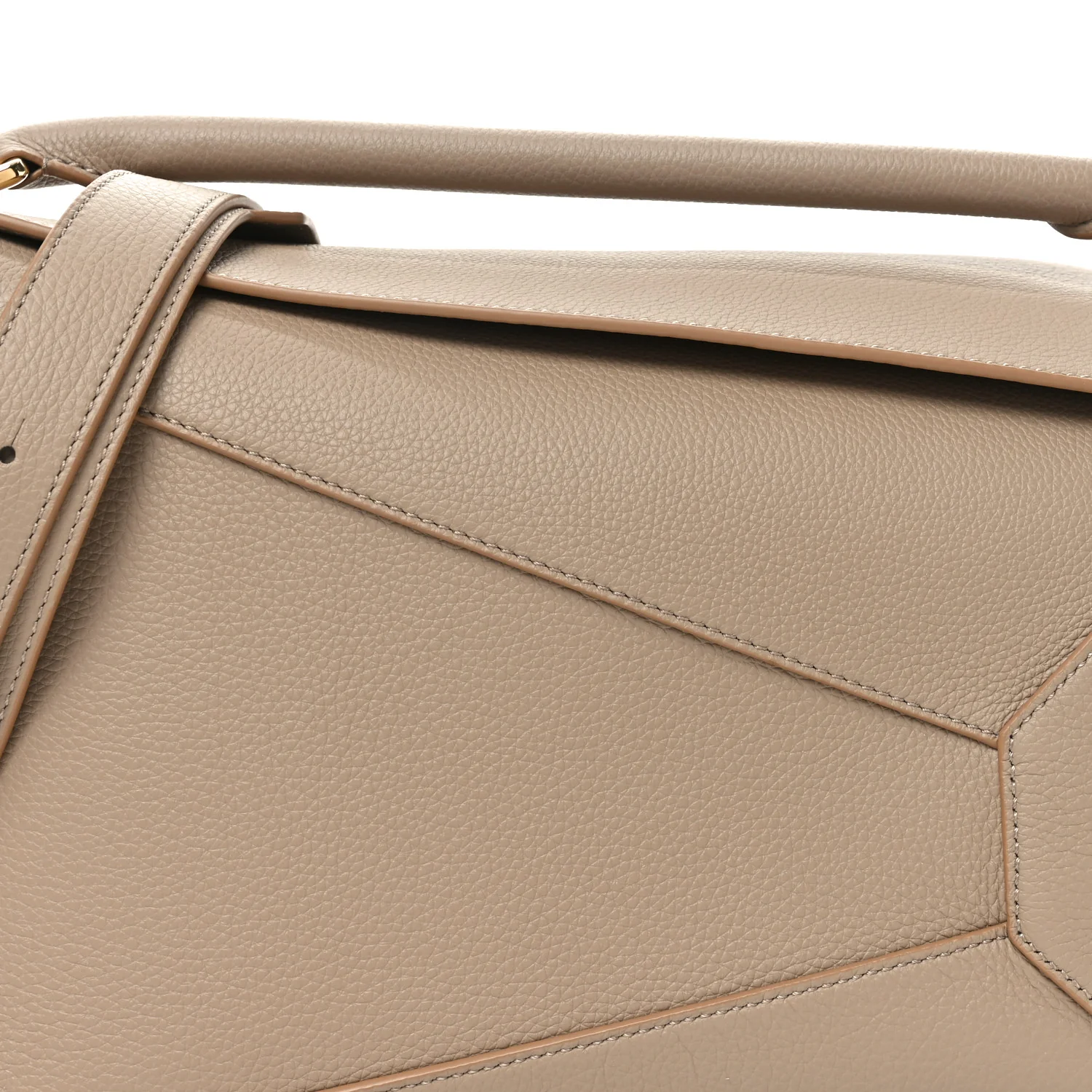 Calfskin Large Puzzle Edge Bag Sand - Top Club