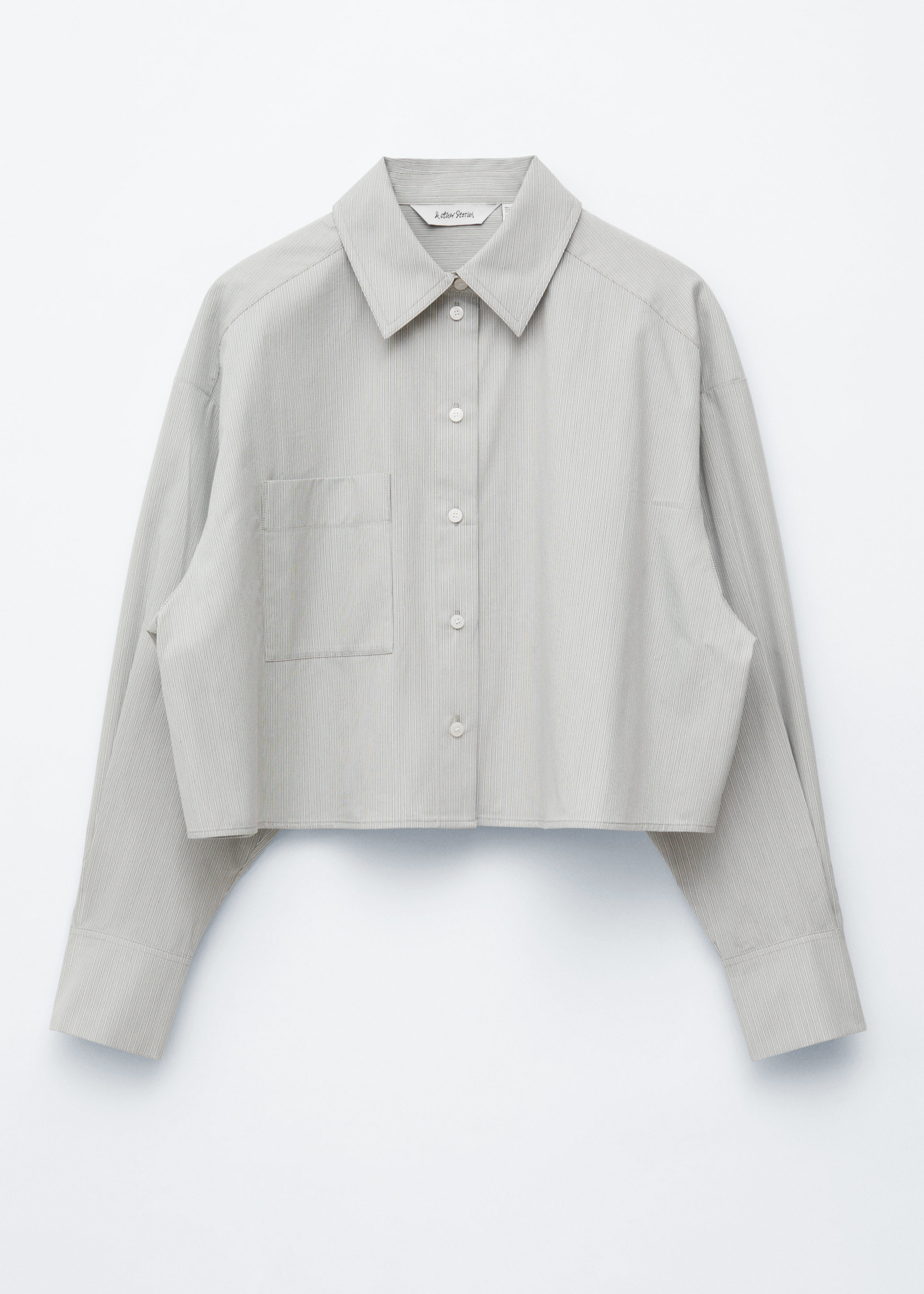& Other Stories CROPPED OVERSIZED COTTON SHIRT