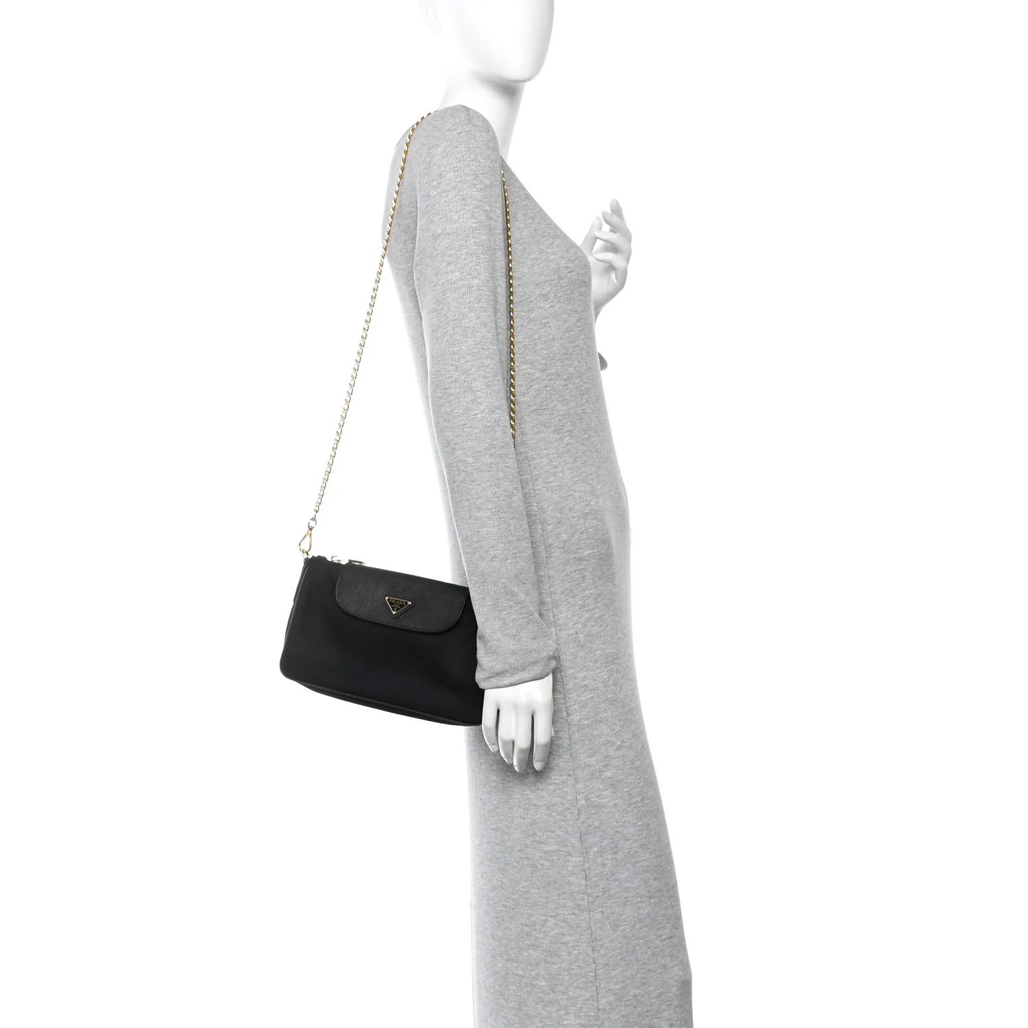 Tessuto Nylon Saffiano Crossbody Bag Black