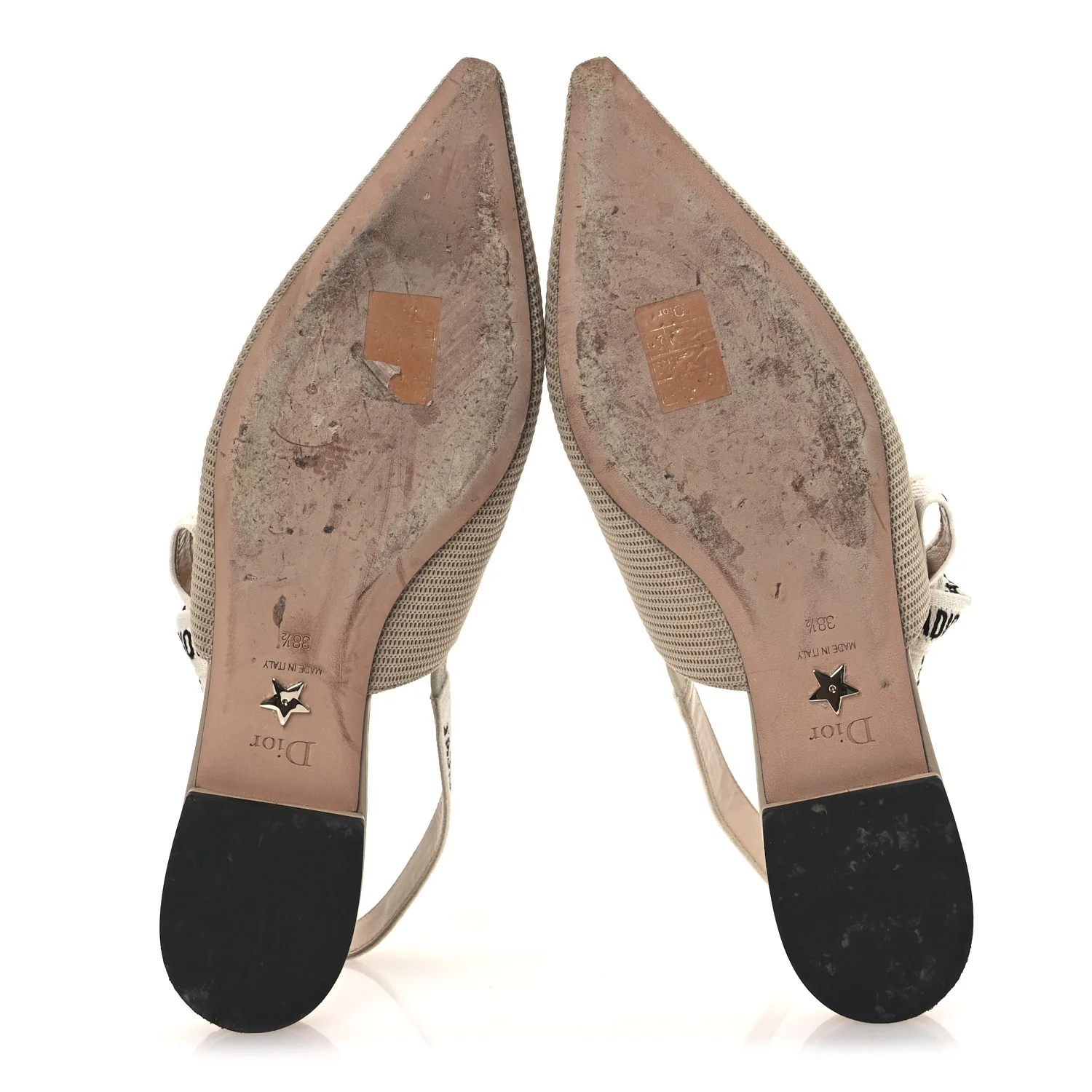 Technical Canvas Ribbon J'Adior Slingback Ballet Flats 38.5 Powder Nude - Top Club
