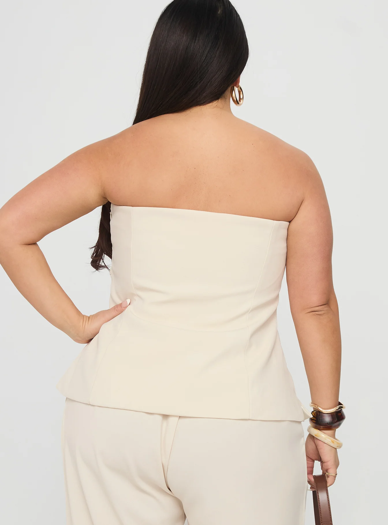 Irresistible Strapless Top Cream Curve