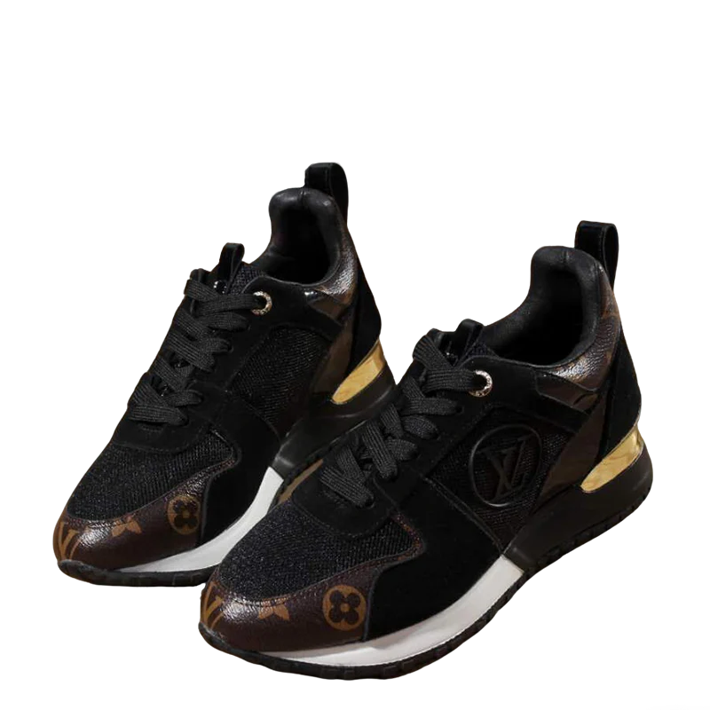 Louis Vuitton Women's Fashion Sneakers With Gold Accents And Signature Patterns - Sneaker Replica Workshop