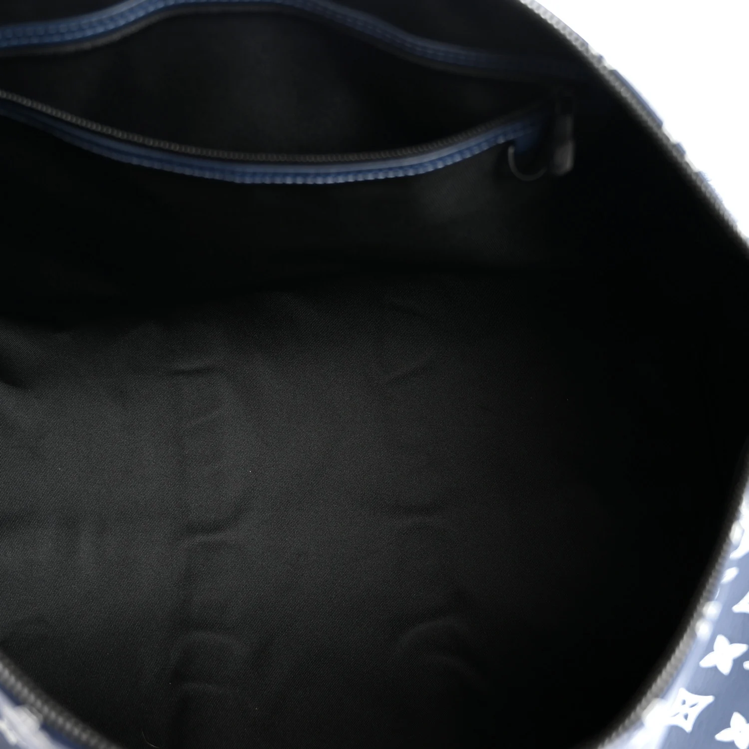 Calfskin Shadow Monogram Keepall Bandouliere 50 Ink Blue White - Top Club