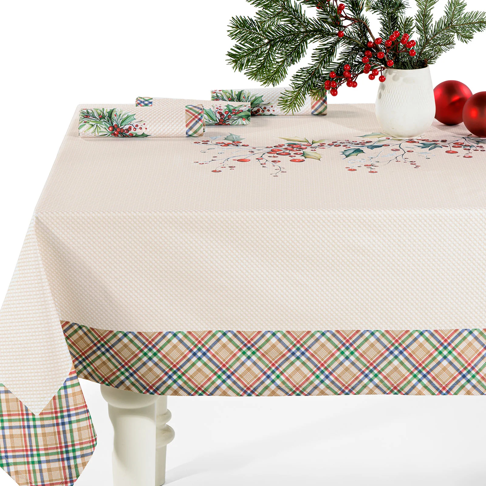 Tovaglia In Cotone Agrifoglio Cm. 150X240 Unica Caleffi