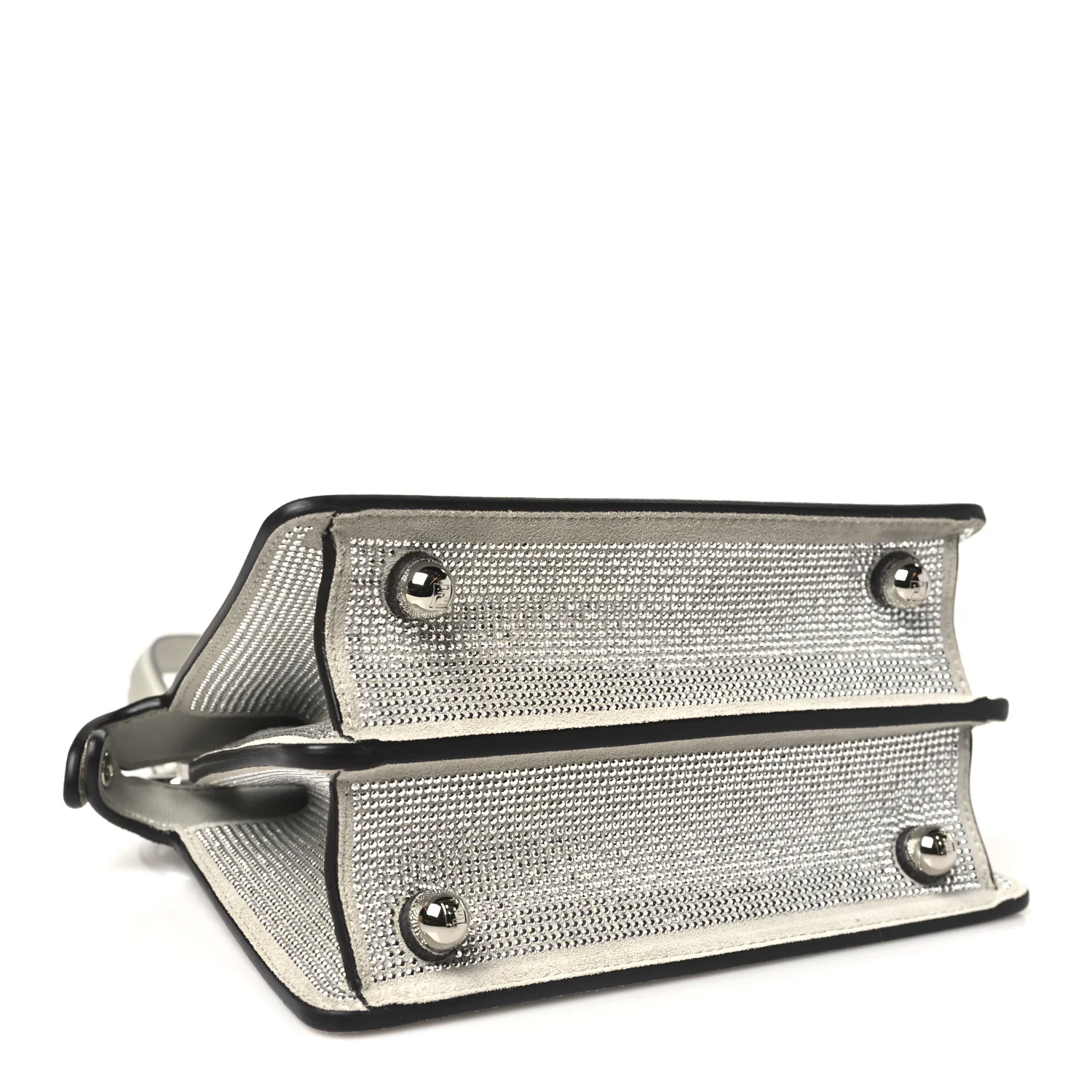 Iridescent Crystal Vitello Laminato Suede FF Petite Peekaboo I SEE U Satchel Cappuccino - Top Club