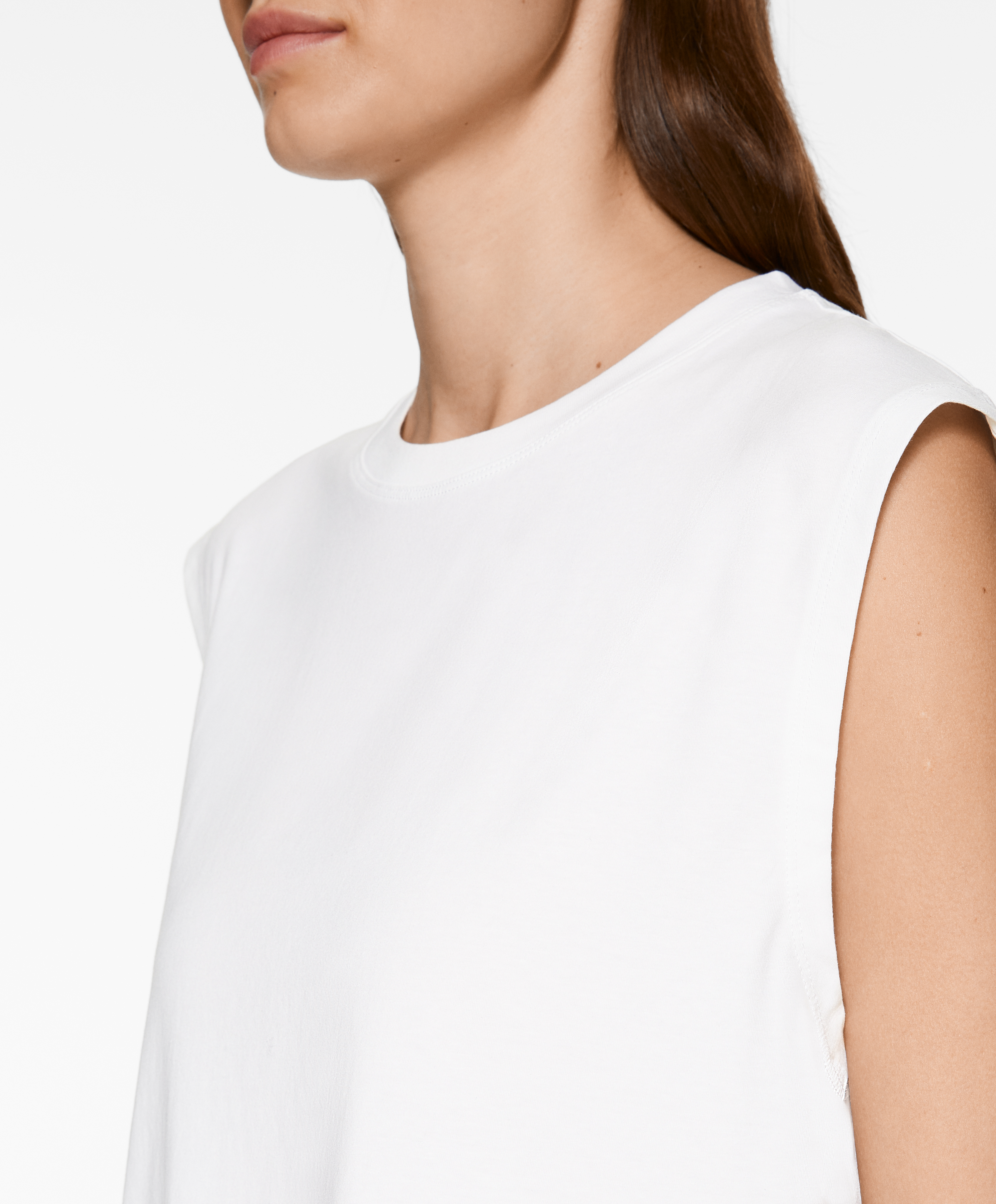 OYSHO Cotton blend sleeveless seamless T-shirt