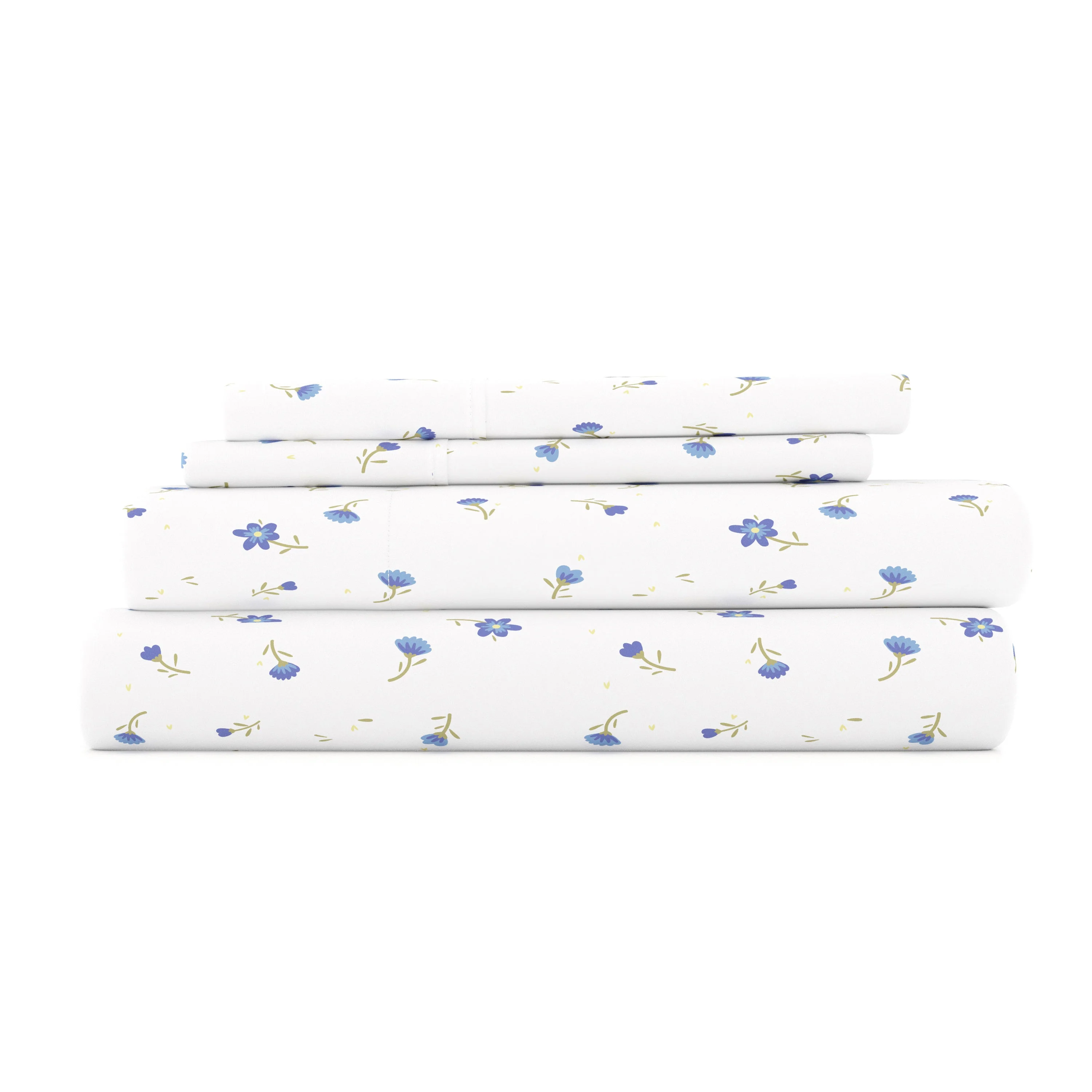 Soft Floral Pattern 4-Piece Sheet Set (Sale)