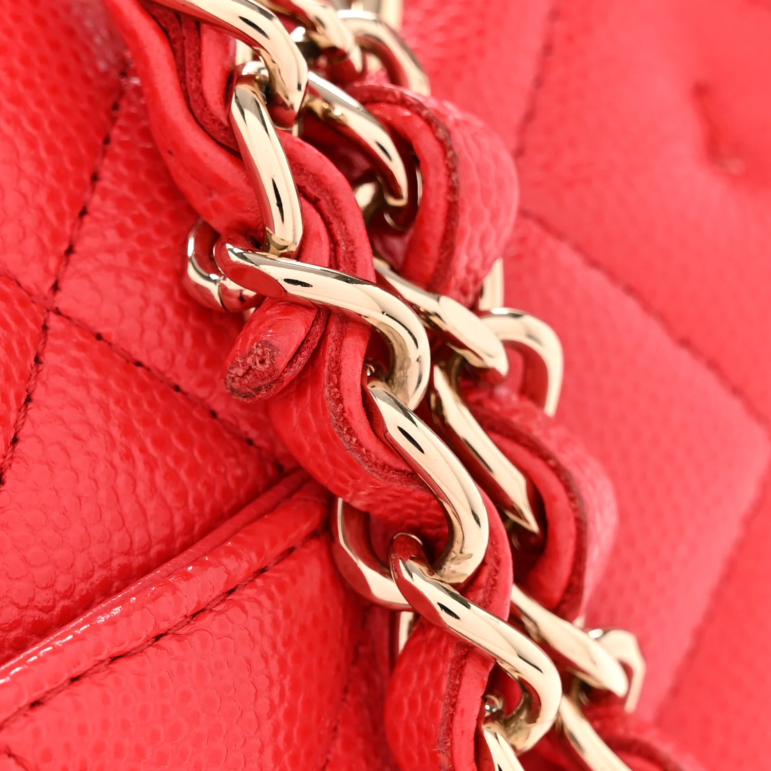 Caviar Quilted Medium Double Flap Red - Top Club