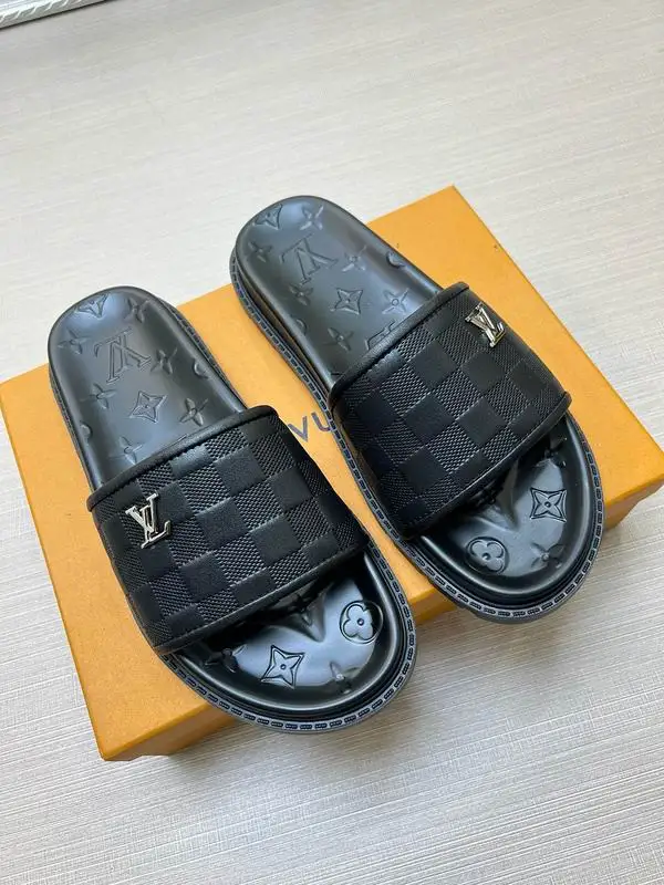 Louis Vuitton Men's Damier Slide Sandals For Luxury Casual Footwear - Sneaker Replica Workshop