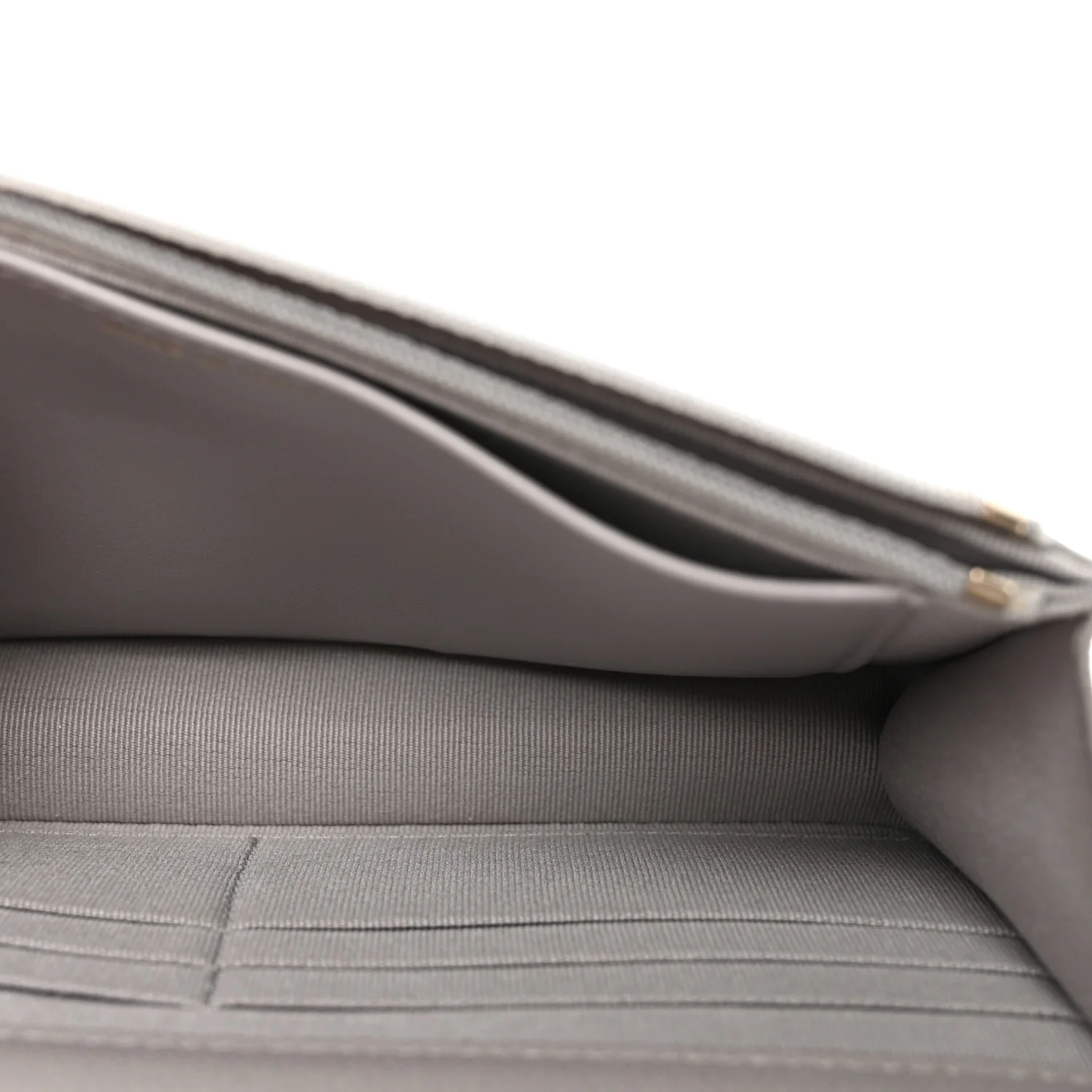 Caviar Quilted Studded CC Wallet On Chain WOC Grey - Top Club
