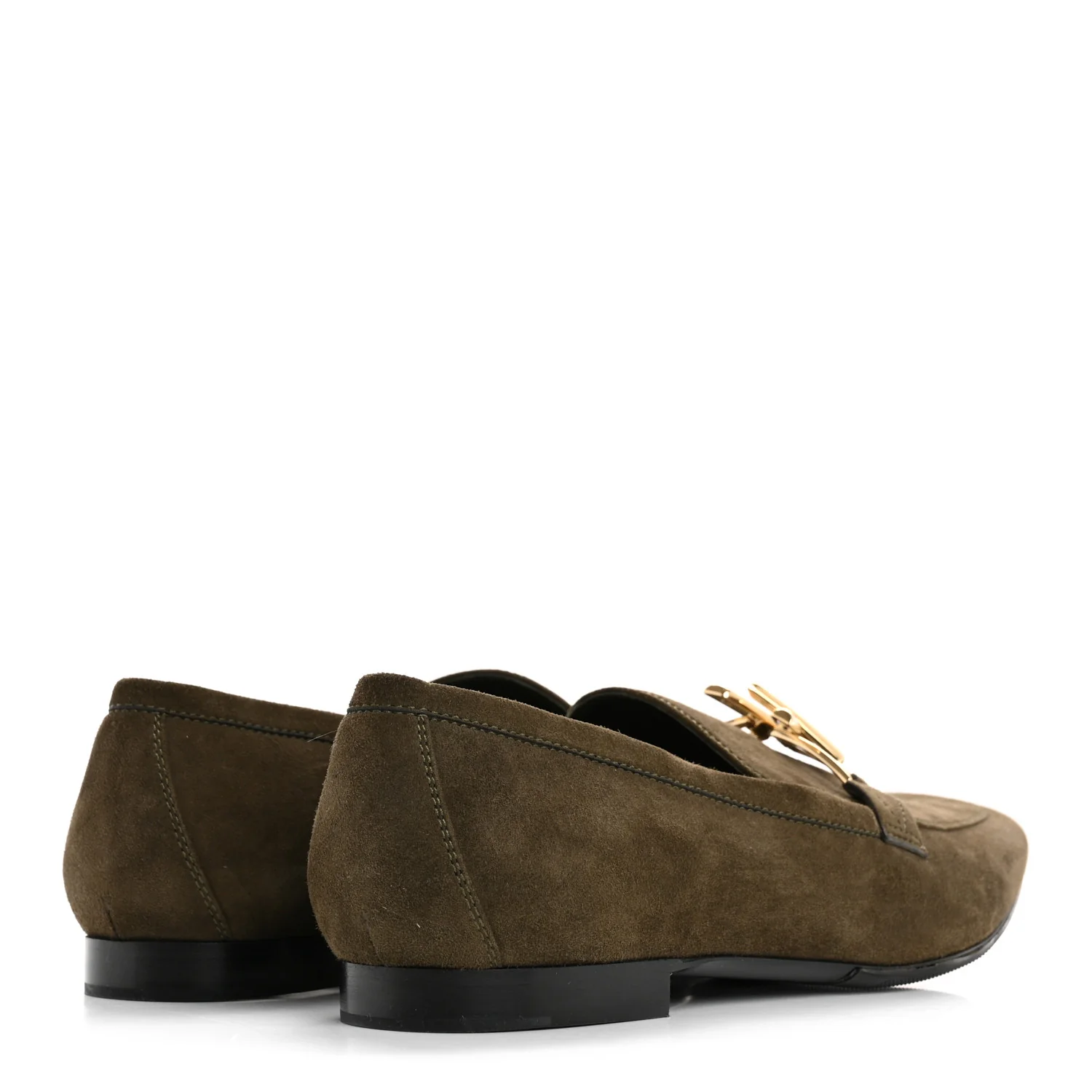 Suede Upper Case Flat Loafers 40 Green - Top Club