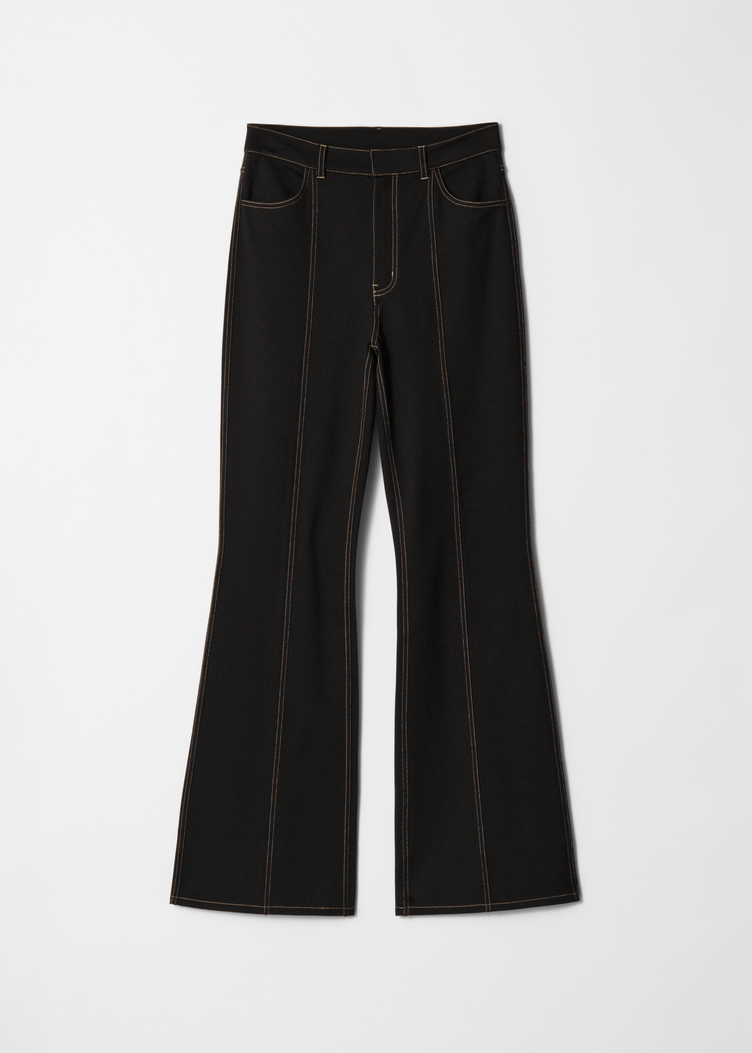 & Other Stories FLARED TOPSTITCHED JERSEY TROUSERS