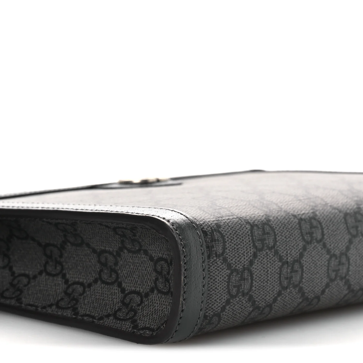 GG Supreme Monogram Textured Dollar Calfskin Web Small Ophidia Shoulder Bag Grey Black Graphite Grey - Top Club