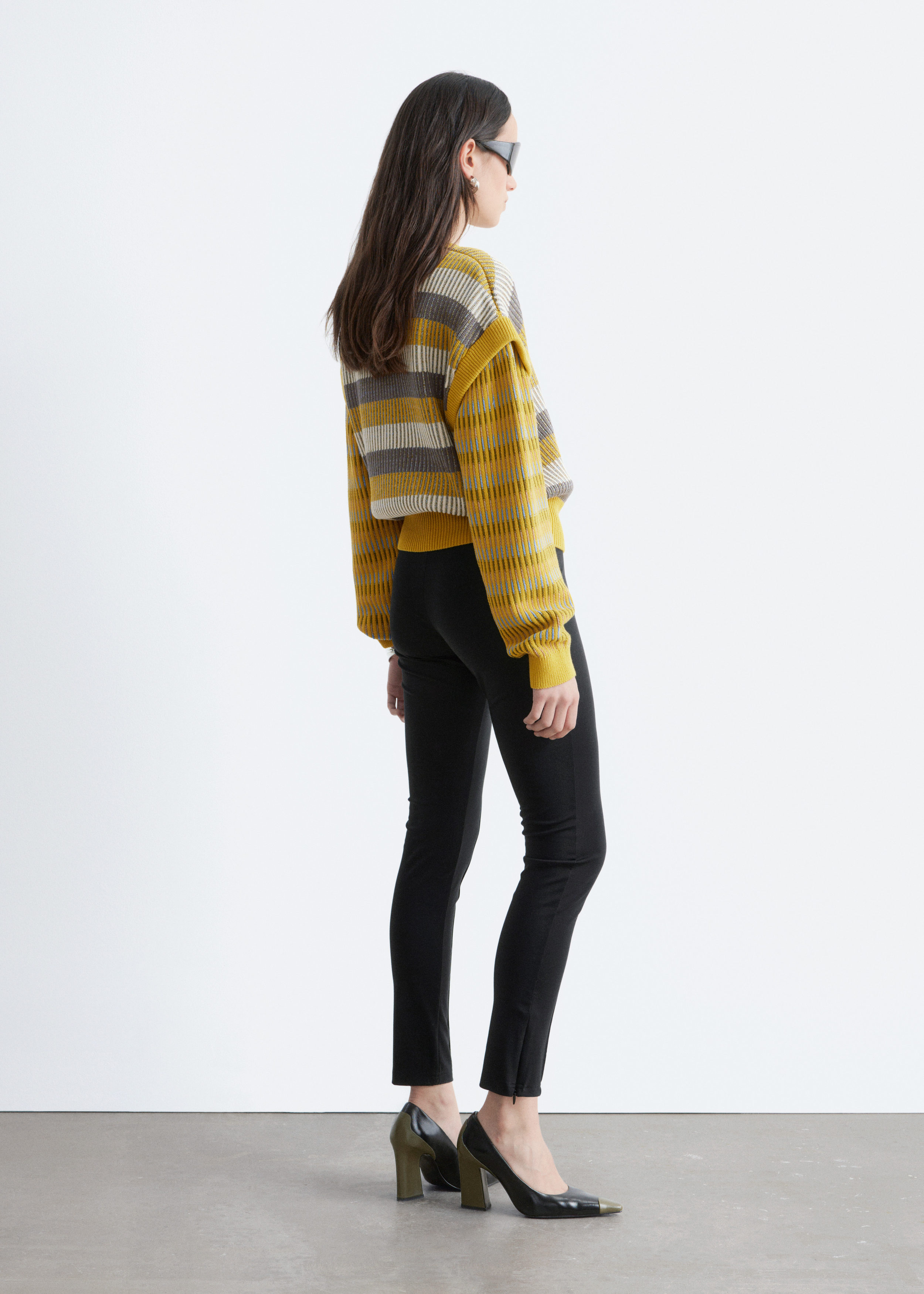 & Other Stories STRIPED PANEL KNIT JUMPER