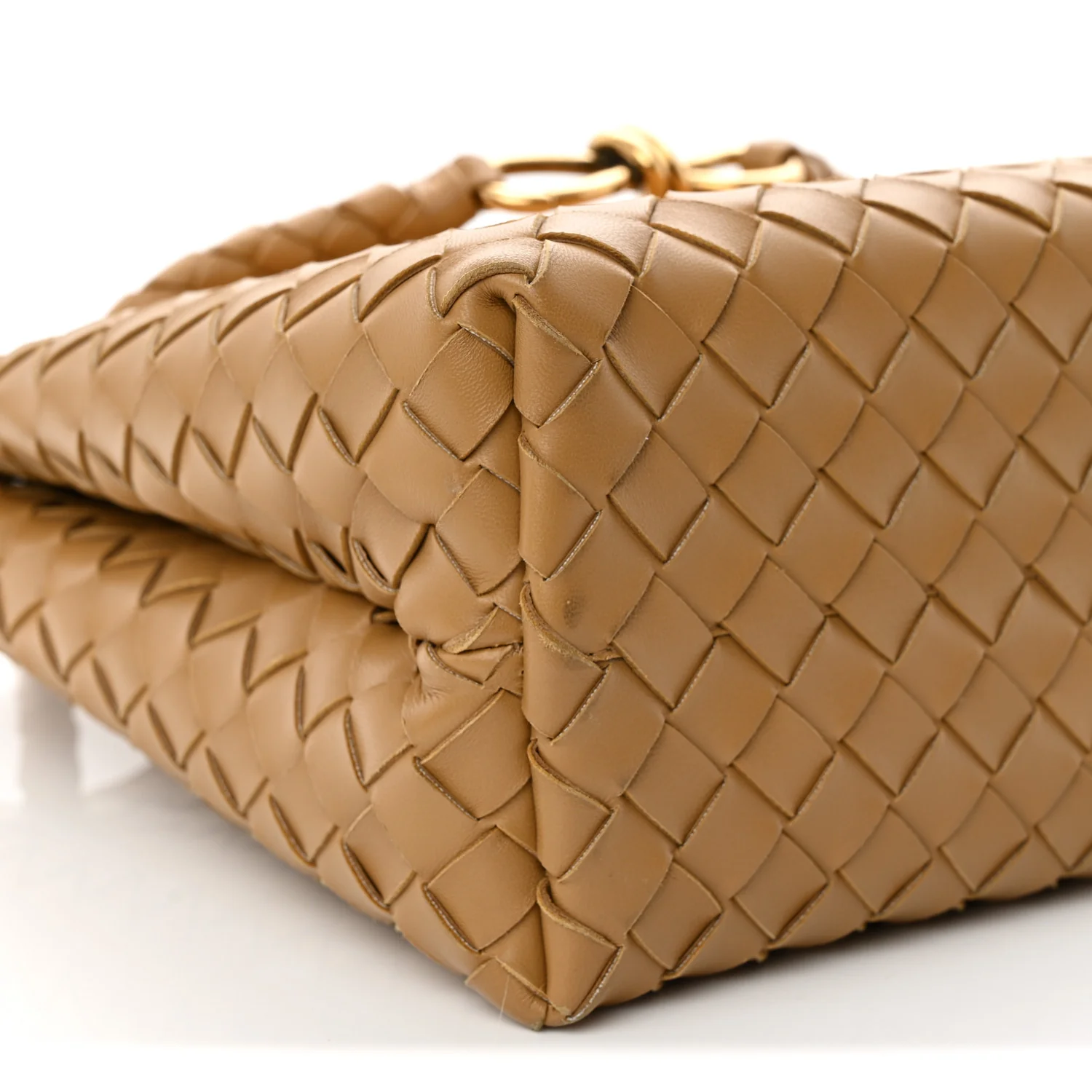 Nappa Intrecciato Medium Andiamo Shoulder Bag Dark Praline - Top Club