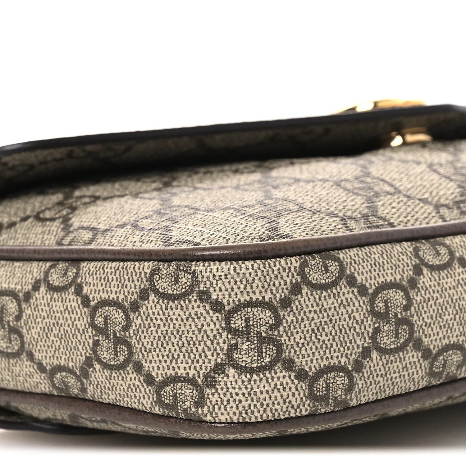 GG Supreme Monogram Textured Dollar Calfskin Web Mini Ophidia Envelope Shoulder Bag Beige Ebony - Top Club