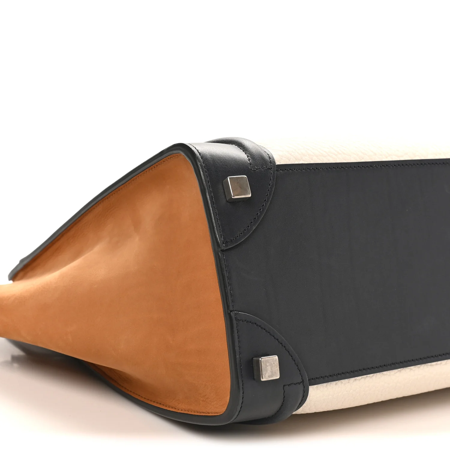Baby Grained Calfskin Nubuck Micro Tri-Color Luggage White - Top Club