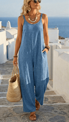 Women's Casual Solid-Color Strappy Jumpsuit - Nordfashionstorm - Women's Clothing, Fashion for You - Nordfashionstorm.com