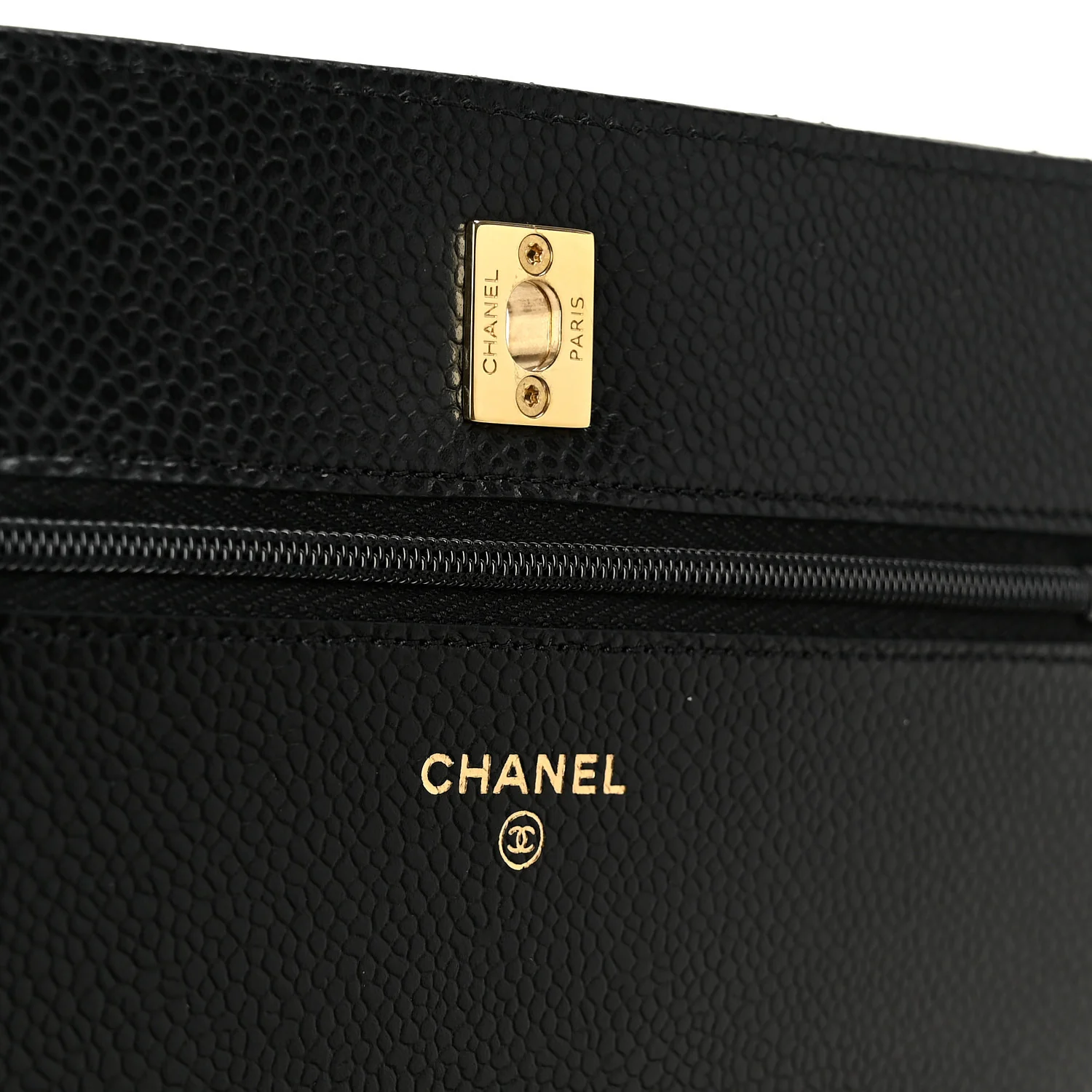 Caviar Quilted CC Turnlock Wallet On Chain WOC Black - Top Club