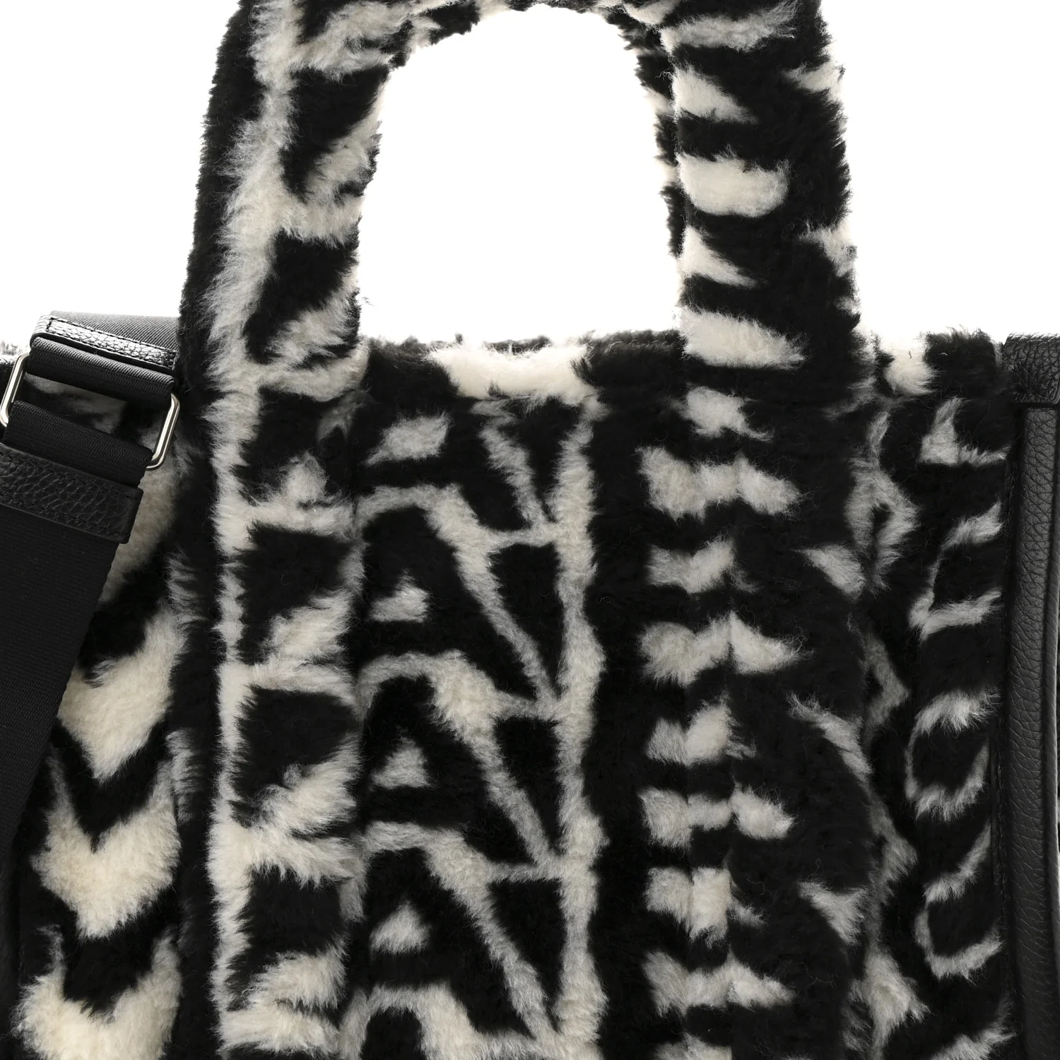 Polyester Cotton Oversized Monogram Medium Traveler Tote Bag Black Ivory - Top Club