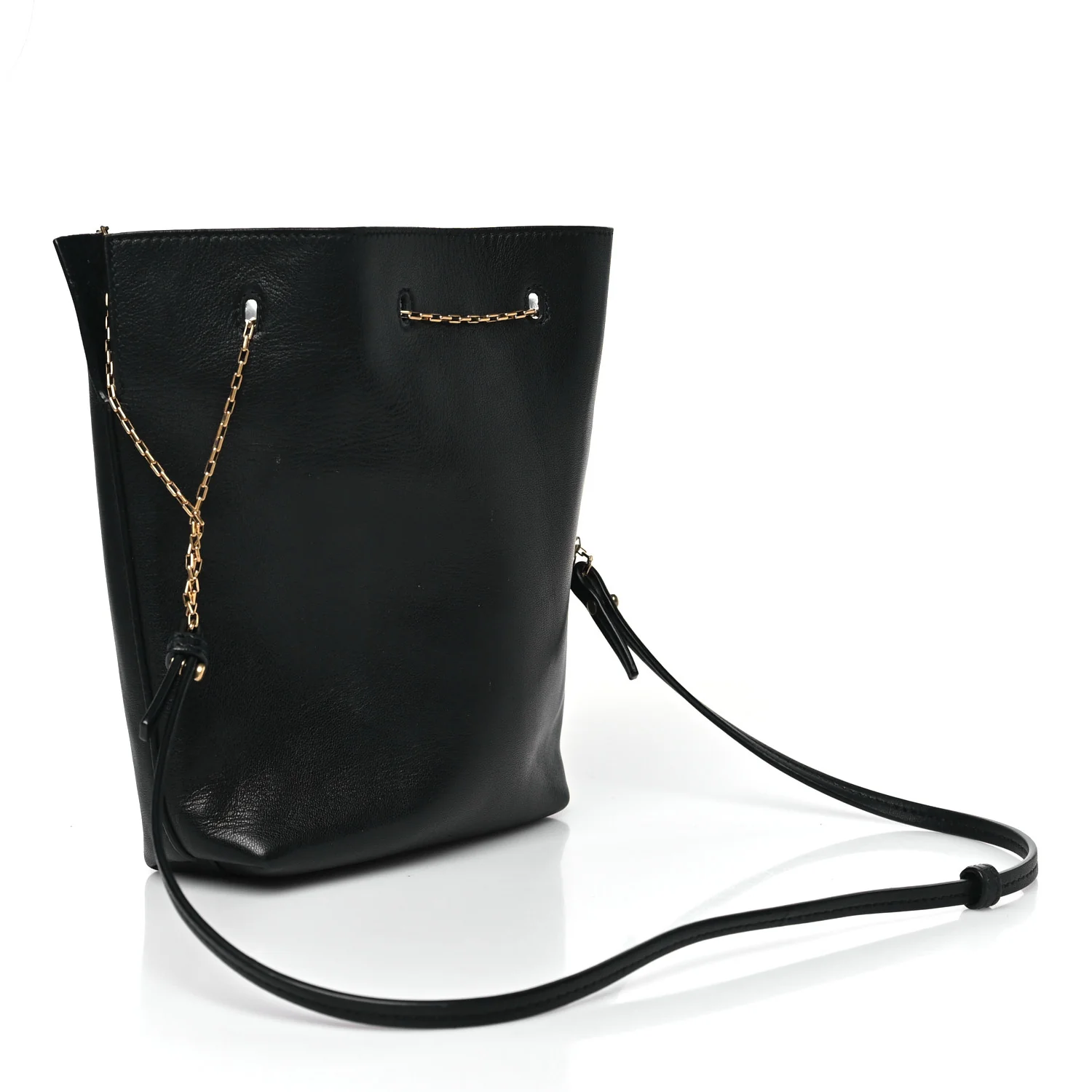 Lambskin Pochon Shoulder Bag Black - Top Club