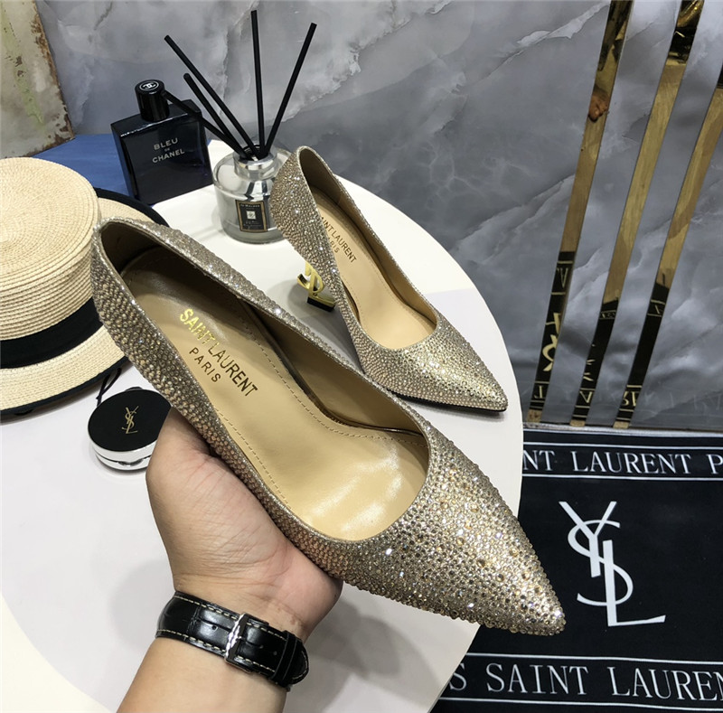 YSL new full diamond YSL heel shoes - Sneaker Replica Workshop