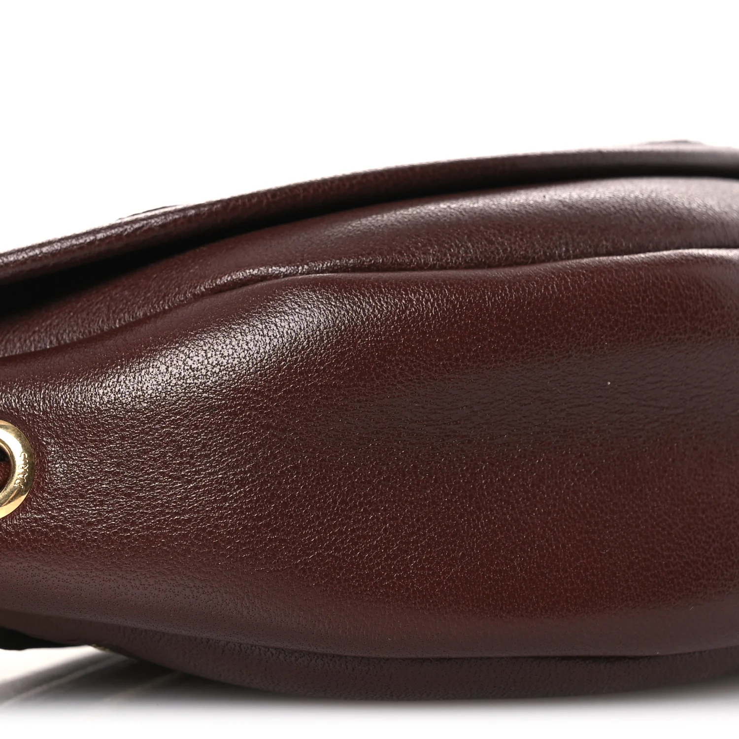 Shiny Lambskin Soft Triomphe Little Half Moon Bag Brick - Top Club