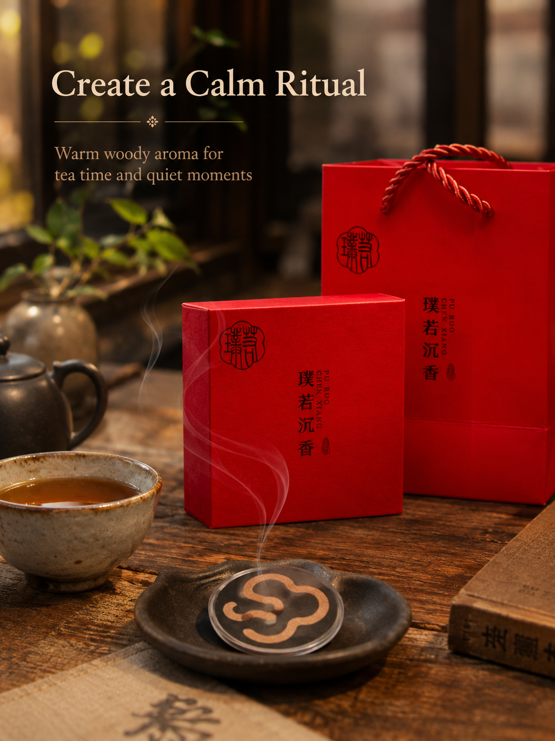 Premium Agarwood Incense Medallion Gift Set