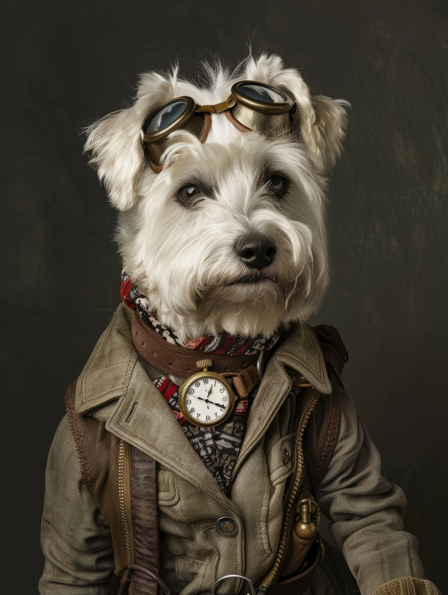 Canvas schilderij van een West Highland hond 100x200 cm