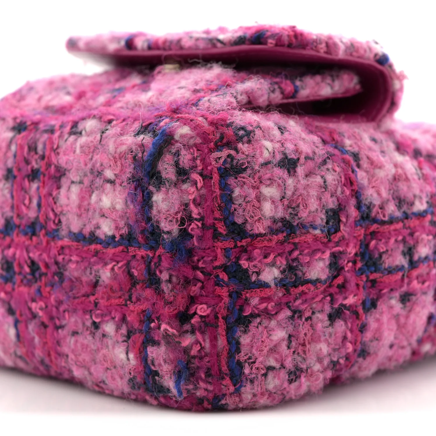 Tweed Quilted CC Mini Classic Backpack Fuchsia Navy - Top Club