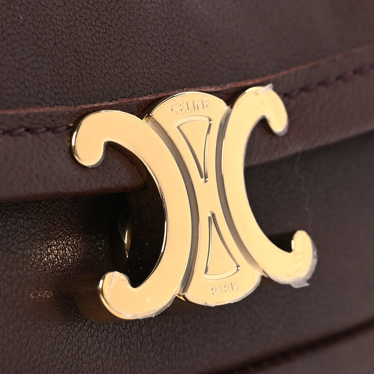 Shiny Lambskin Soft Triomphe Little Half Moon Bag Brick - Top Club