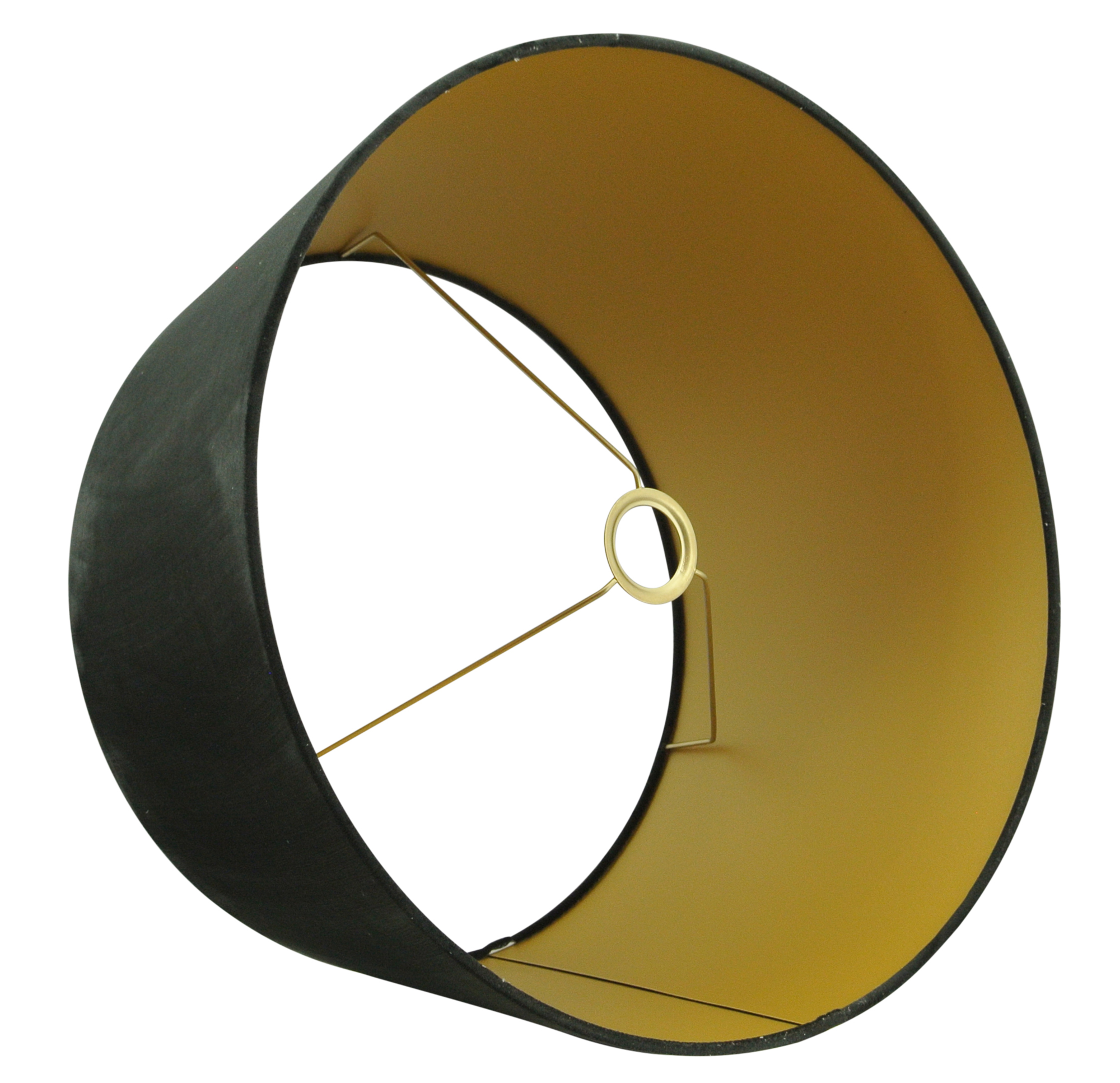 Staande lampenkap San Remo velours Velours zwart op goud 50x40x26cm