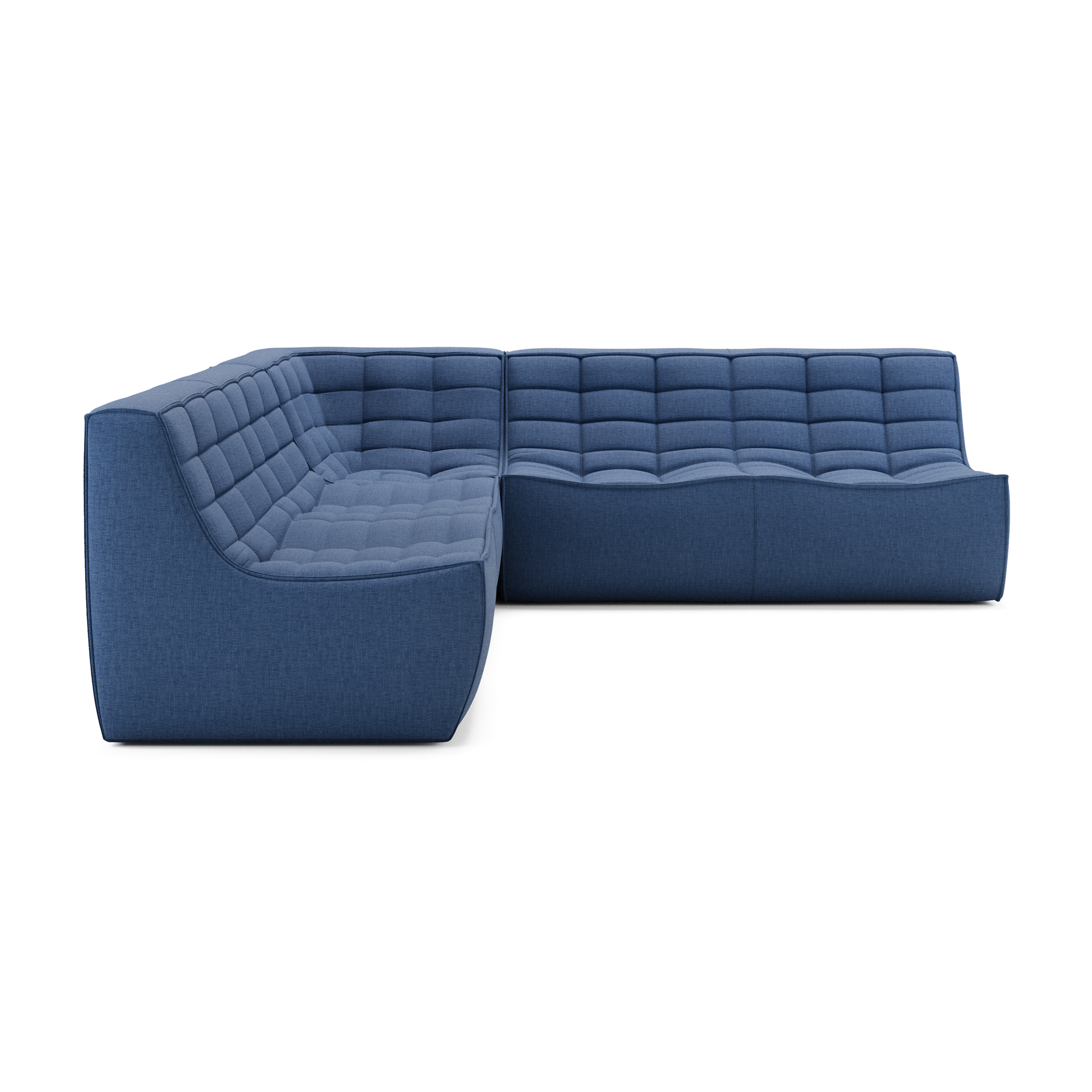 Modulaire bank N701 blue set 2x2 seat 90° recht hoek