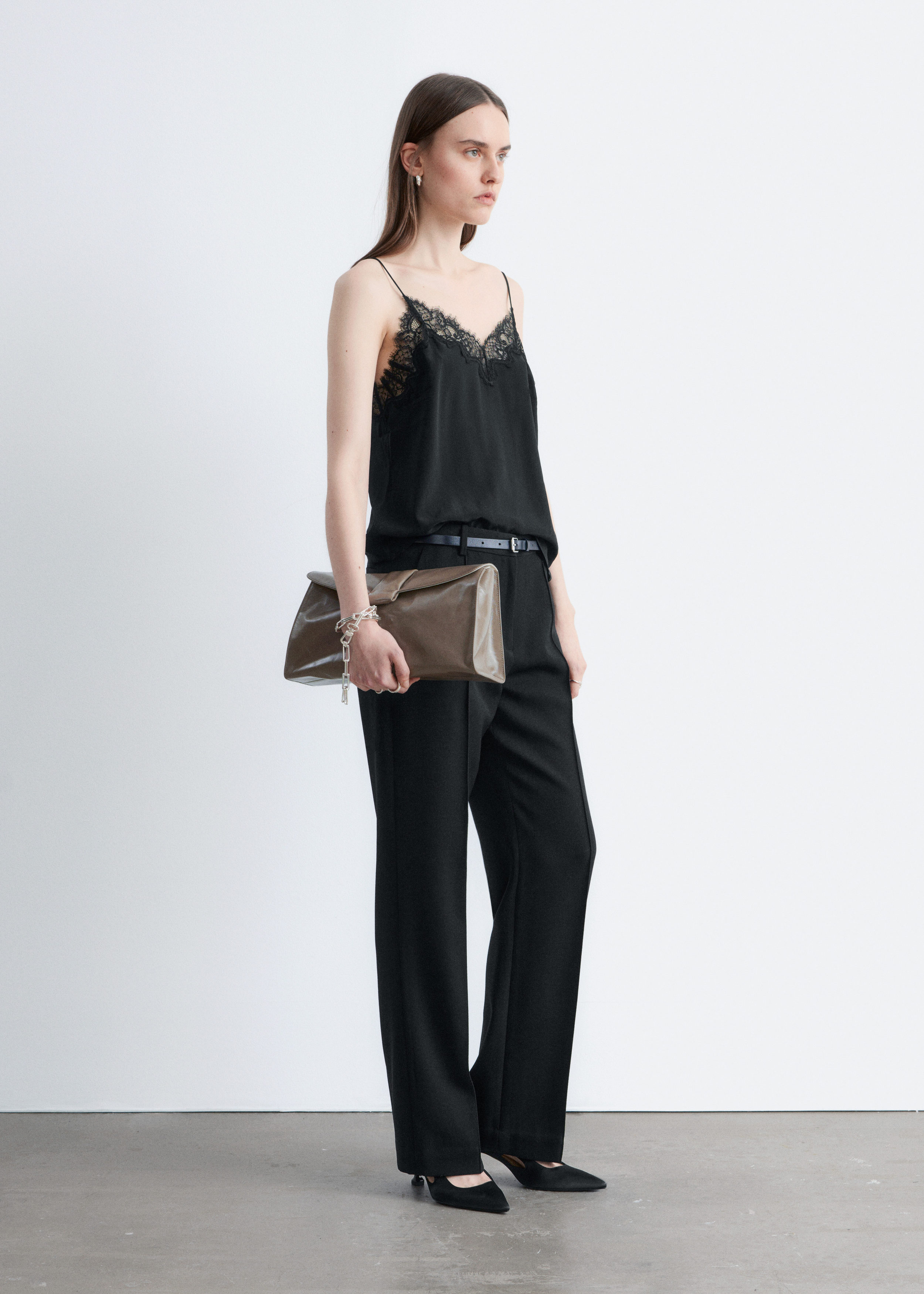 & Other Stories WOOL-BLEND TAILORED TROUSERS