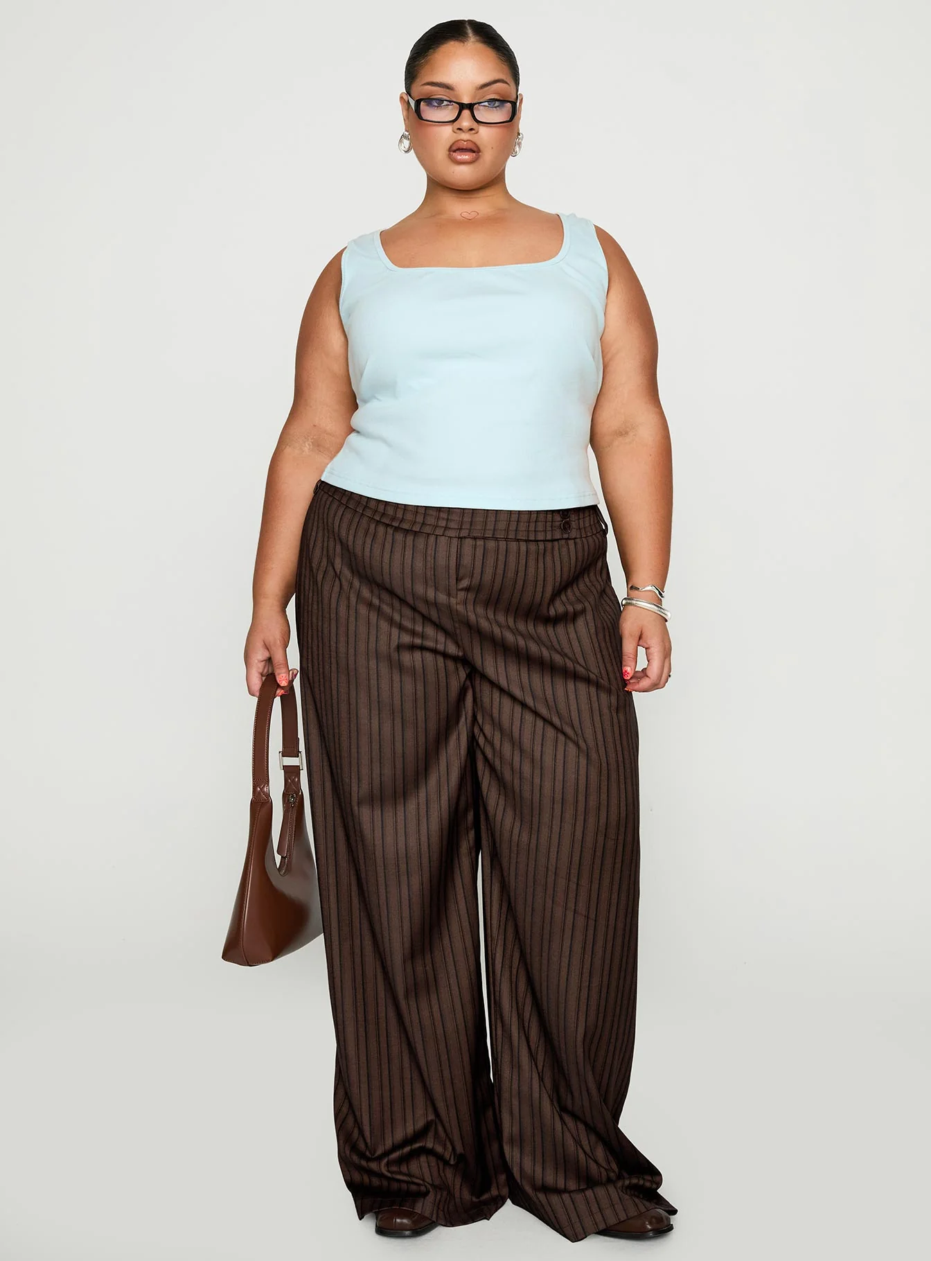 Cedars Low Rise Pant Brown Stripe Curve