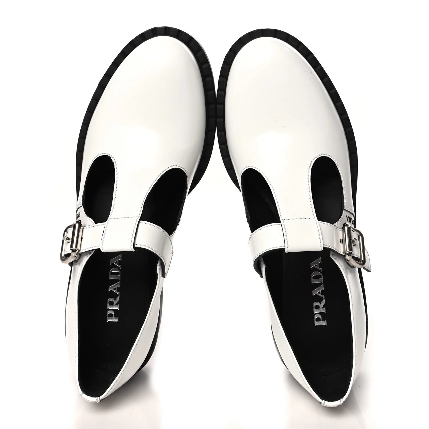 Spazzolato Womens Mary Jane T Strap 40mm Loafers 39.5 White