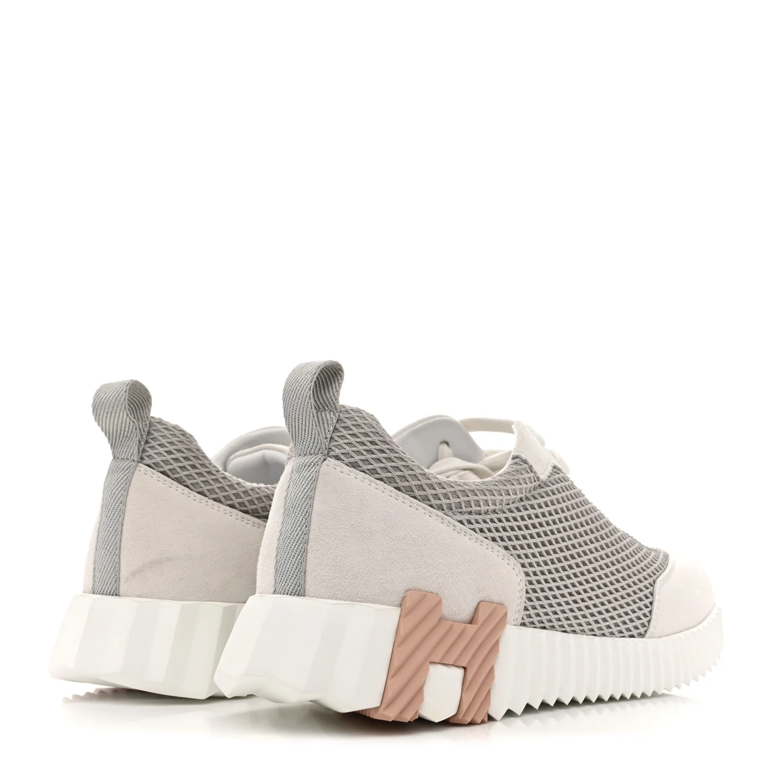 Air Mesh Suede Goatskin Bouncing Sneakers 38.5 Gris Lulea White - Top Club